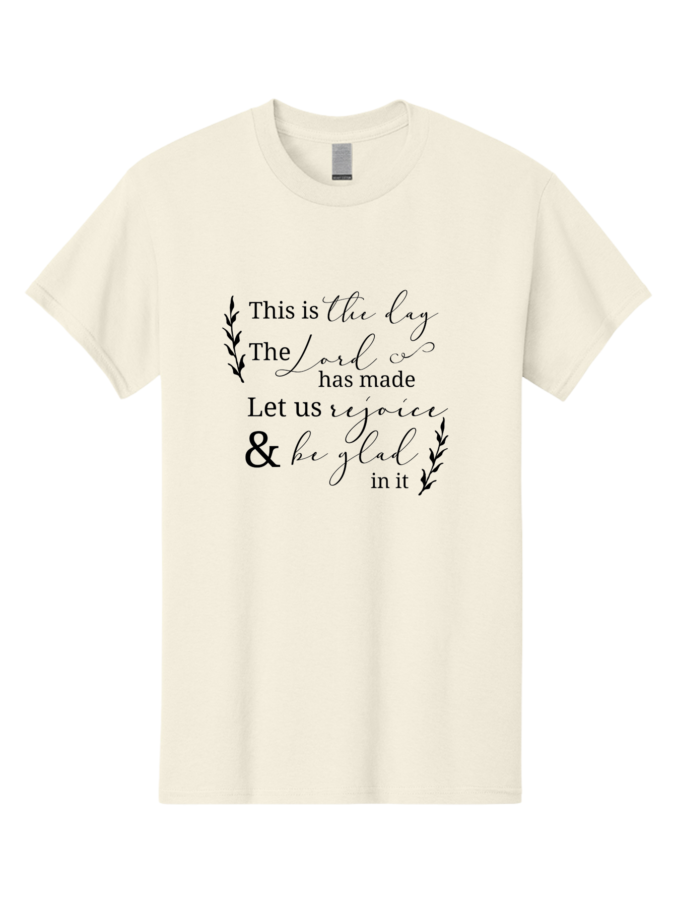 This-Is-The-Day Men'S Graphic Tee, 100% Cotton, Comfortable Casual Summer Wear, Machine Washable, Inspirational Quote, Bible Verse, Rejoice, Glad, Day Of Joy, Positivity, Faith, Scripture, Motivation, Uplifting, Spiritual Growth Aad249