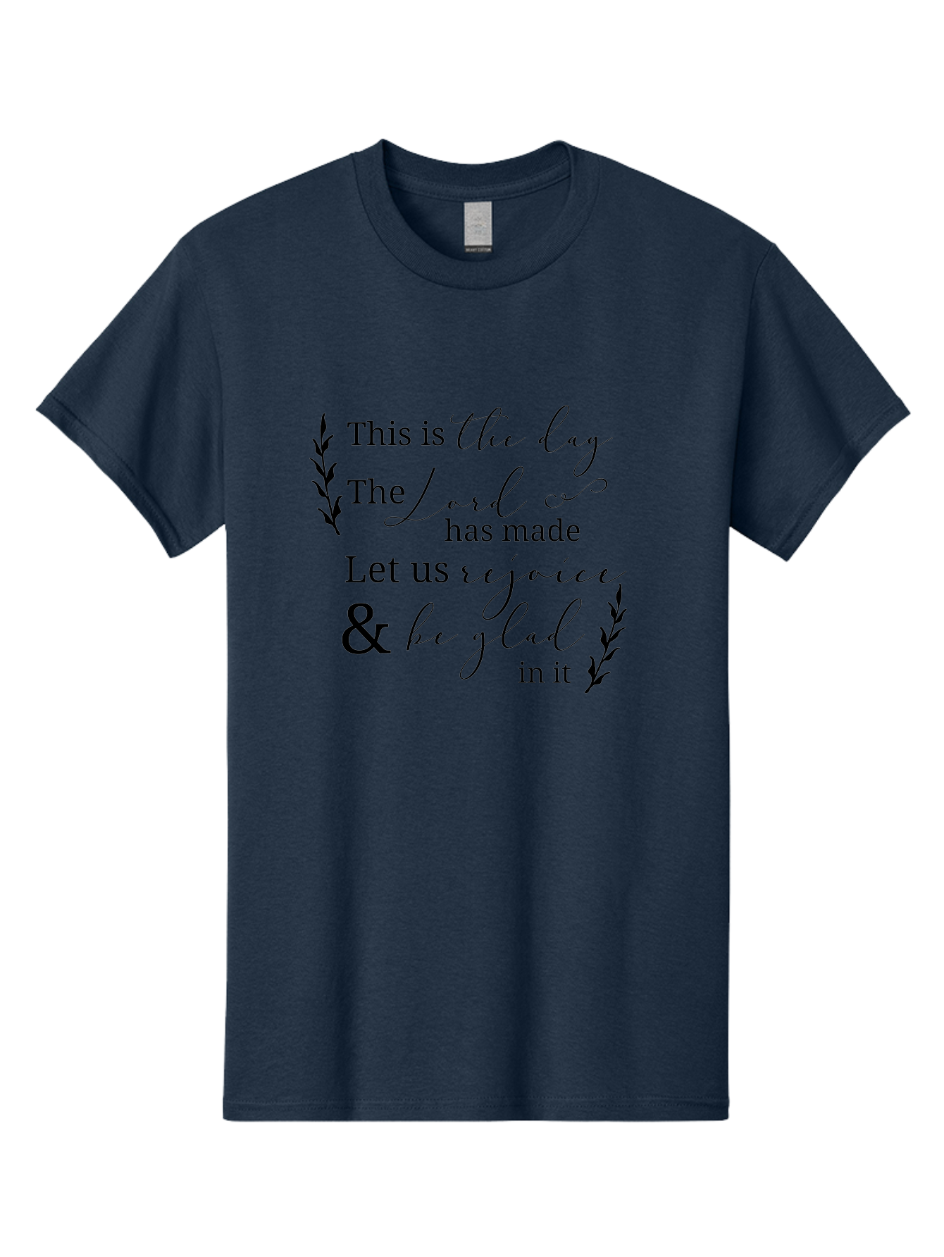 This-Is-The-Day Men'S Graphic Tee, 100% Cotton, Comfortable Casual Summer Wear, Machine Washable, Inspirational Quote, Bible Verse, Rejoice, Glad, Day Of Joy, Positivity, Faith, Scripture, Motivation, Uplifting, Spiritual Growth Aad249