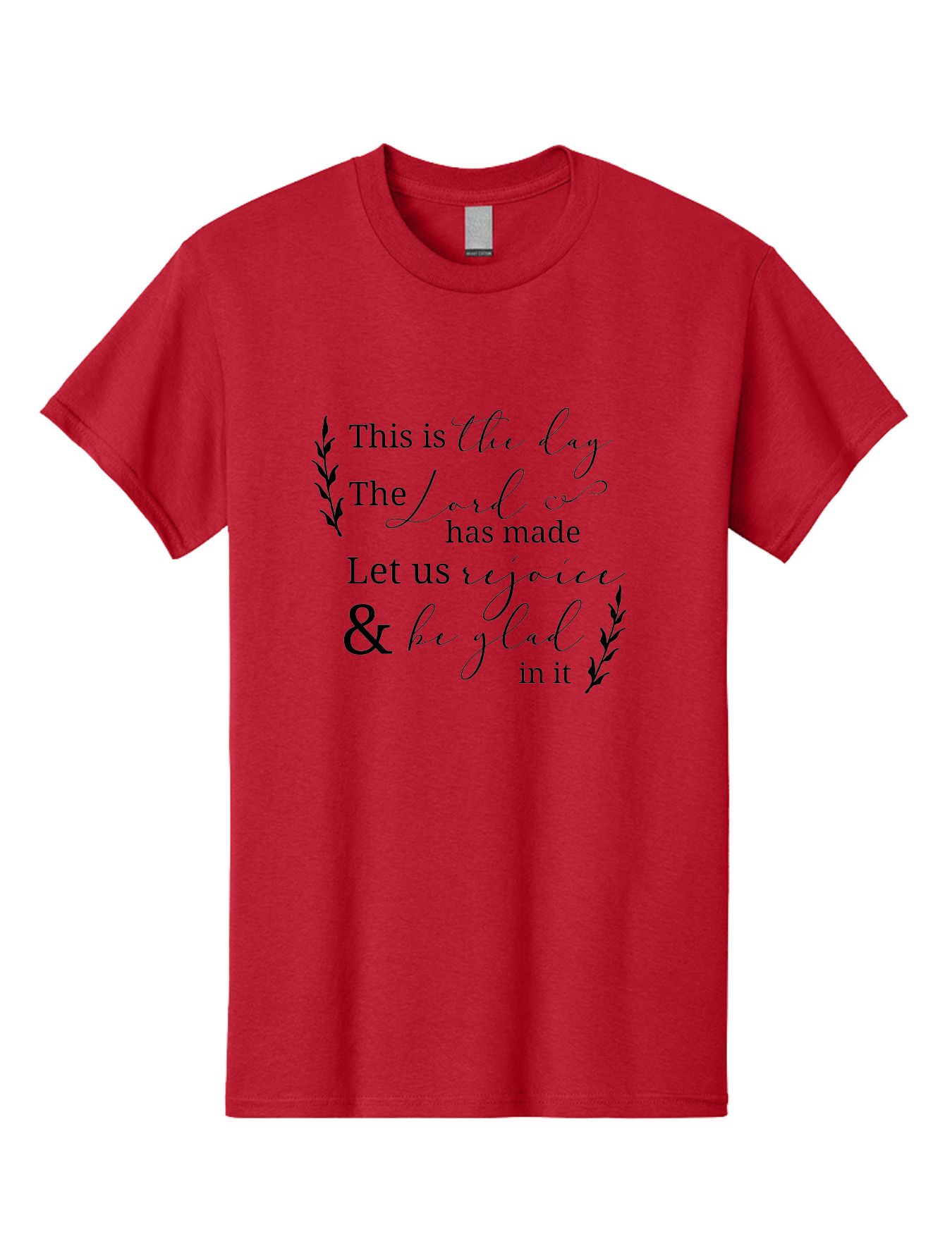 This-Is-The-Day Men'S Graphic Tee, 100% Cotton, Comfortable Casual Summer Wear, Machine Washable, Inspirational Quote, Bible Verse, Rejoice, Glad, Day Of Joy, Positivity, Faith, Scripture, Motivation, Uplifting, Spiritual Growth Aad249