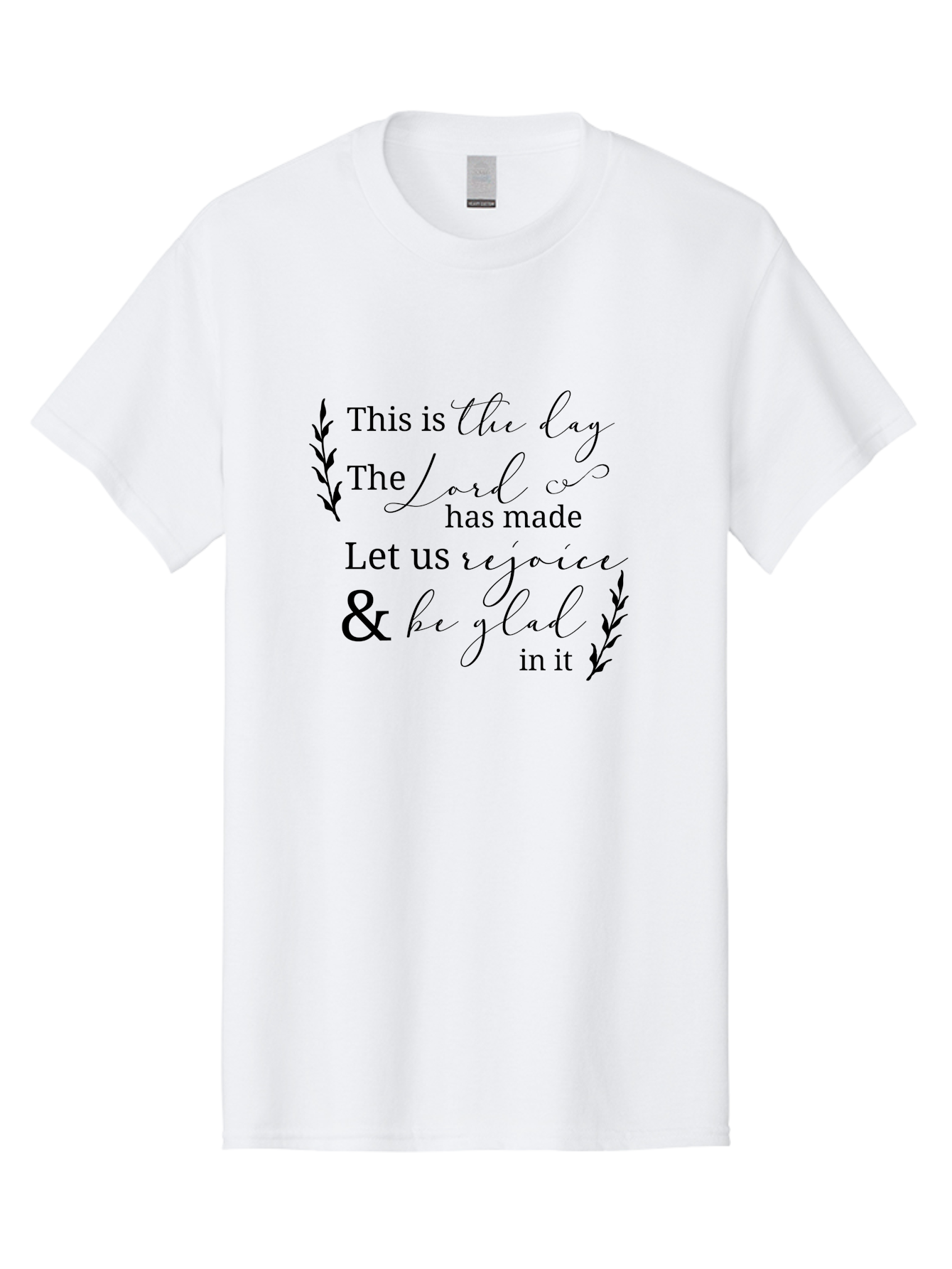 This-Is-The-Day Men'S Graphic Tee, 100% Cotton, Comfortable Casual Summer Wear, Machine Washable, Inspirational Quote, Bible Verse, Rejoice, Glad, Day Of Joy, Positivity, Faith, Scripture, Motivation, Uplifting, Spiritual Growth Aad249