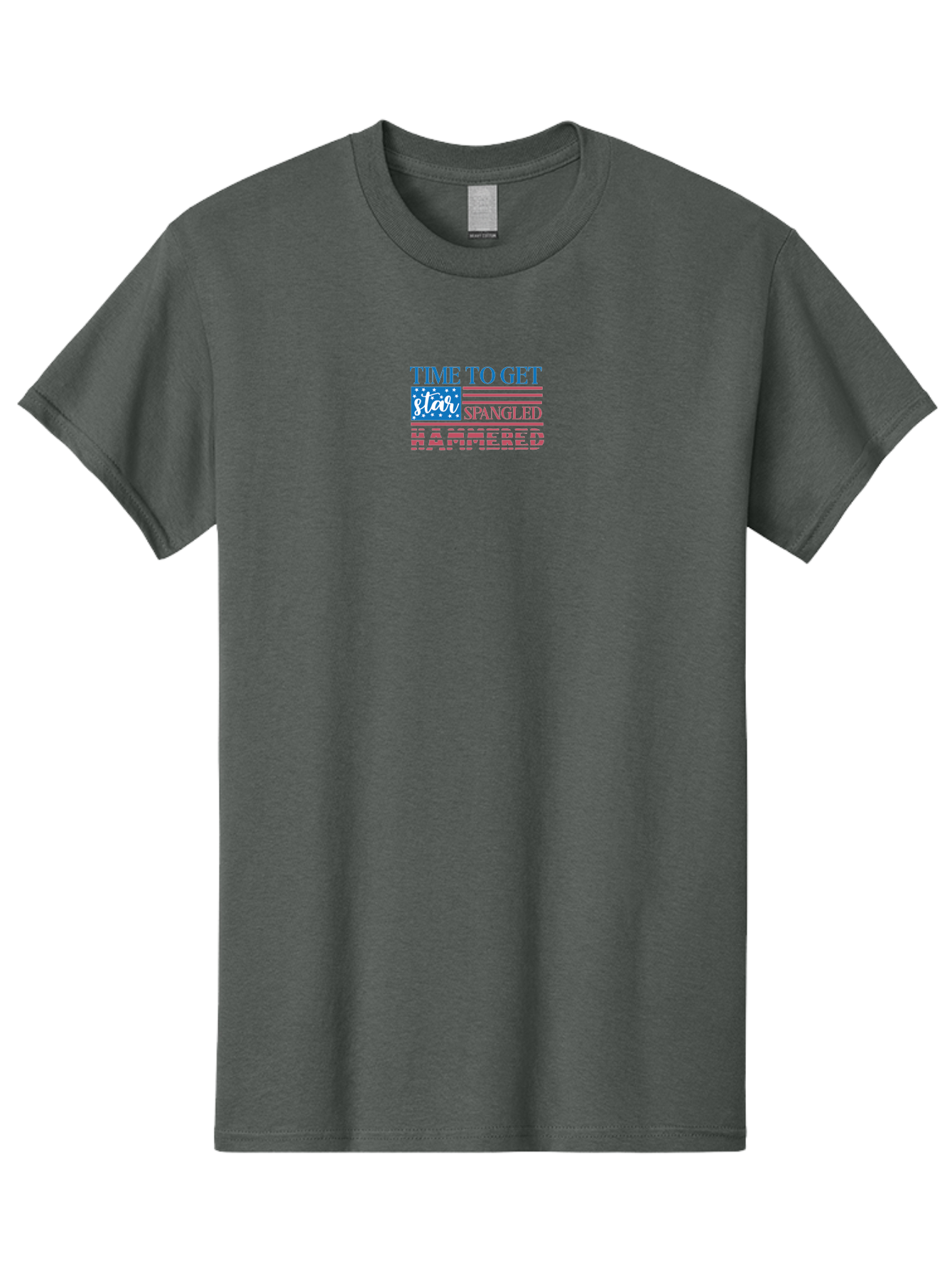 Time-To-Get-Star-Spangled Men'S Graphic Tee, 100% Cotton, Comfortable Casual Summer Wear, Machine Washable, American Flag, Patriotic Phrase, Star Spangled Banner, Usa Inspiration, Motivational Quote, Red White And Blue, Fourth Of July, Aad255