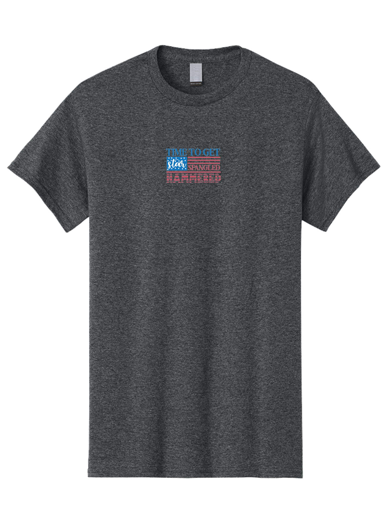 Time-To-Get-Star-Spangled Men'S Graphic Tee, 100% Cotton, Comfortable Casual Summer Wear, Machine Washable, American Flag, Patriotic Phrase, Star Spangled Banner, Usa Inspiration, Motivational Quote, Red White And Blue, Fourth Of July, Aad255