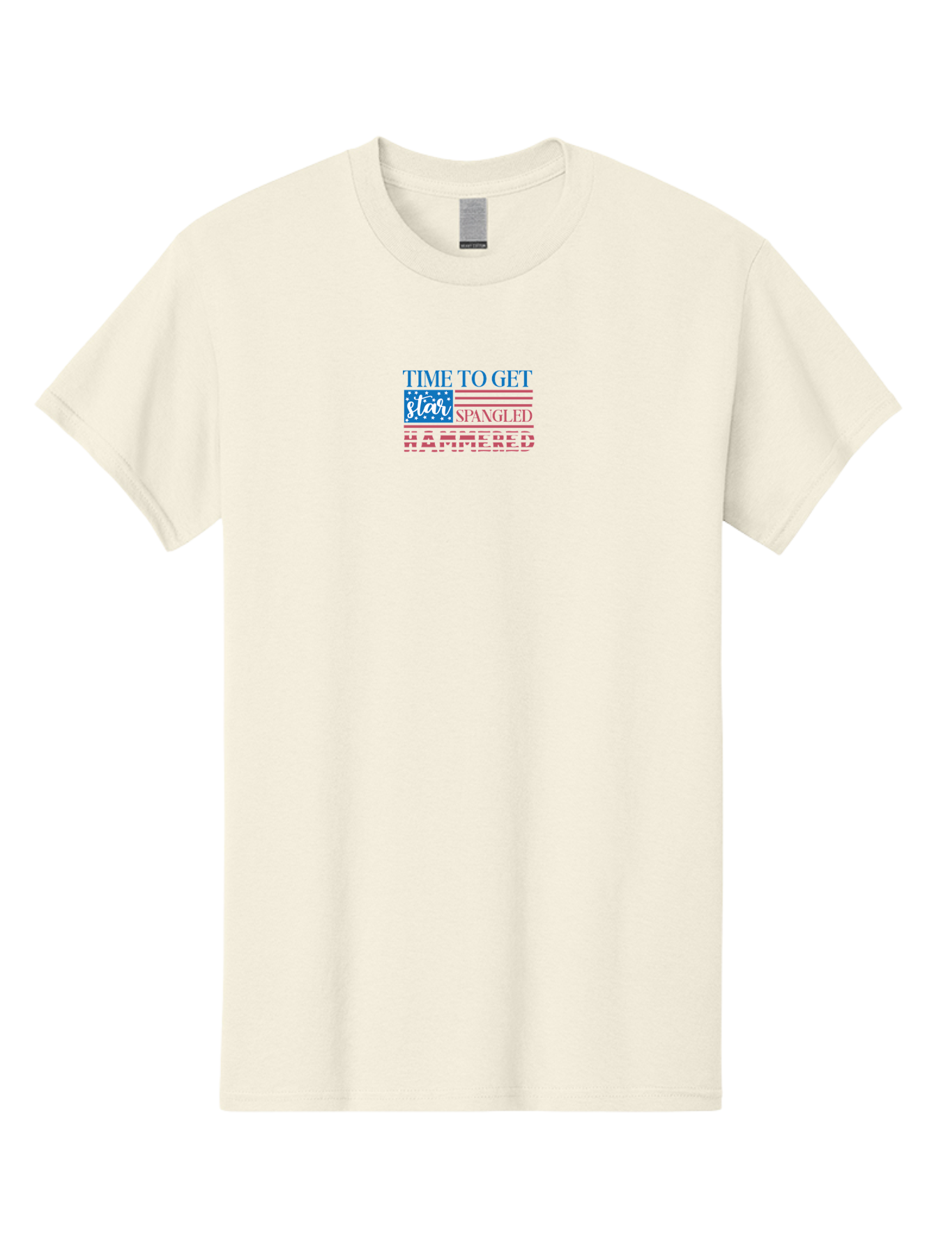 Time-To-Get-Star-Spangled Men'S Graphic Tee, 100% Cotton, Comfortable Casual Summer Wear, Machine Washable, American Flag, Patriotic Phrase, Star Spangled Banner, Usa Inspiration, Motivational Quote, Red White And Blue, Fourth Of July, Aad255