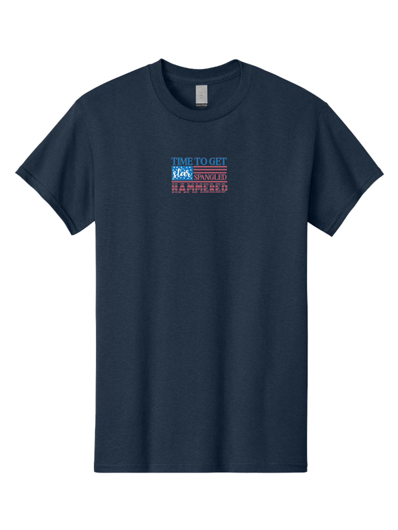Time-To-Get-Star-Spangled Men'S Graphic Tee, 100% Cotton, Comfortable Casual Summer Wear, Machine Washable, American Flag, Patriotic Phrase, Star Spangled Banner, Usa Inspiration, Motivational Quote, Red White And Blue, Fourth Of July, Aad255