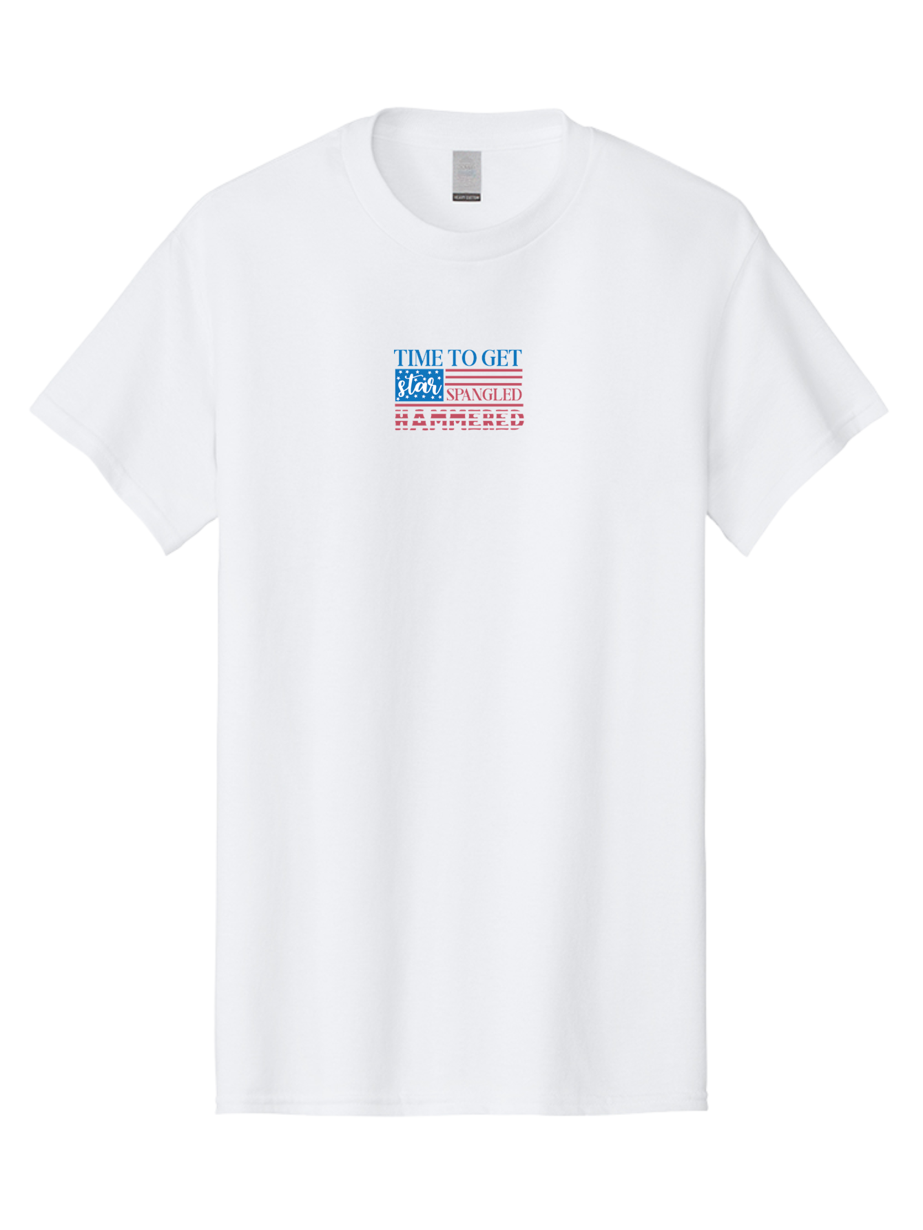 Time-To-Get-Star-Spangled Men'S Graphic Tee, 100% Cotton, Comfortable Casual Summer Wear, Machine Washable, American Flag, Patriotic Phrase, Star Spangled Banner, Usa Inspiration, Motivational Quote, Red White And Blue, Fourth Of July, Aad255