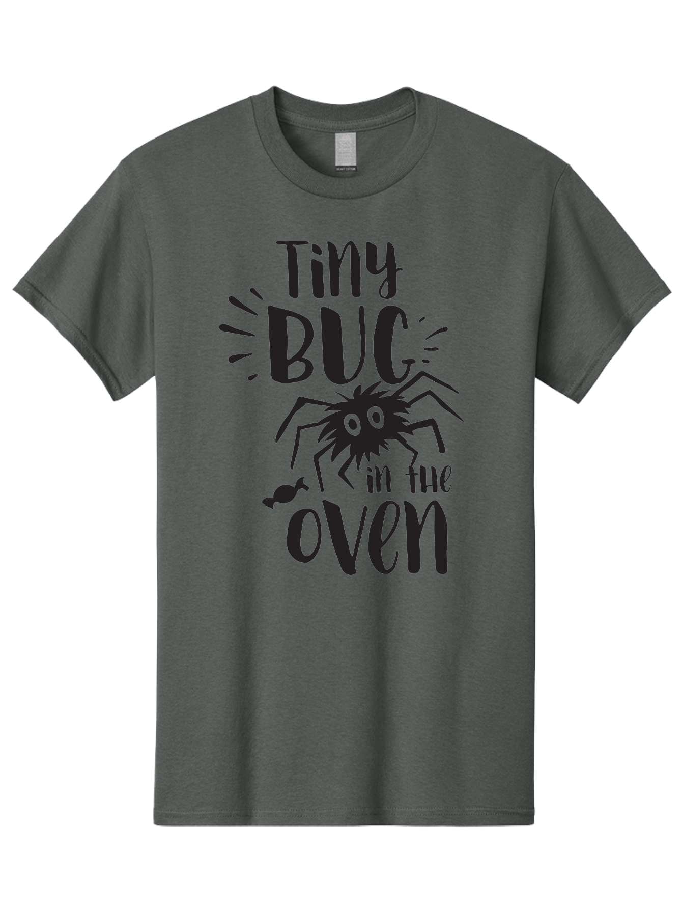 Tiny-Bug-In-The-Oven Men'S Graphic Tee, 100% Cotton, Comfortable Casual Summer Wear, Machine Washable, Funny Black Spider, Tiny Bug In The Oven Phrase, Quirky Kitchen Humor, Baked Goods, Playful, Cute, Cartoon-Style, Baking, Oven, Cooking Aad257