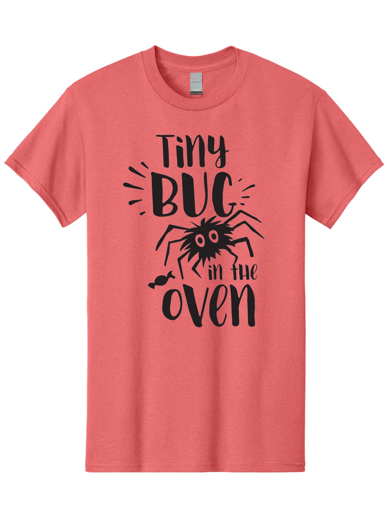 Tiny-Bug-In-The-Oven Men'S Graphic Tee, 100% Cotton, Comfortable Casual Summer Wear, Machine Washable, Funny Black Spider, Tiny Bug In The Oven Phrase, Quirky Kitchen Humor, Baked Goods, Playful, Cute, Cartoon-Style, Baking, Oven, Cooking Aad257