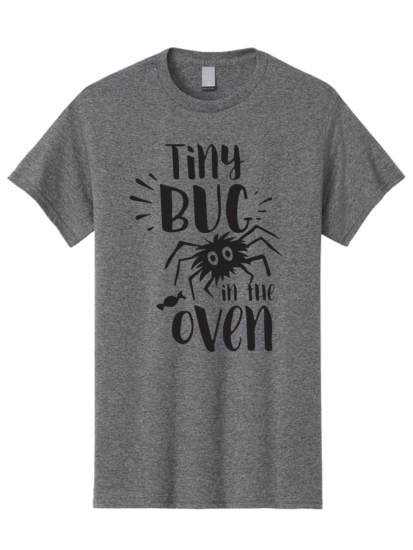 Tiny-Bug-In-The-Oven Men'S Graphic Tee, 100% Cotton, Comfortable Casual Summer Wear, Machine Washable, Funny Black Spider, Tiny Bug In The Oven Phrase, Quirky Kitchen Humor, Baked Goods, Playful, Cute, Cartoon-Style, Baking, Oven, Cooking Aad257