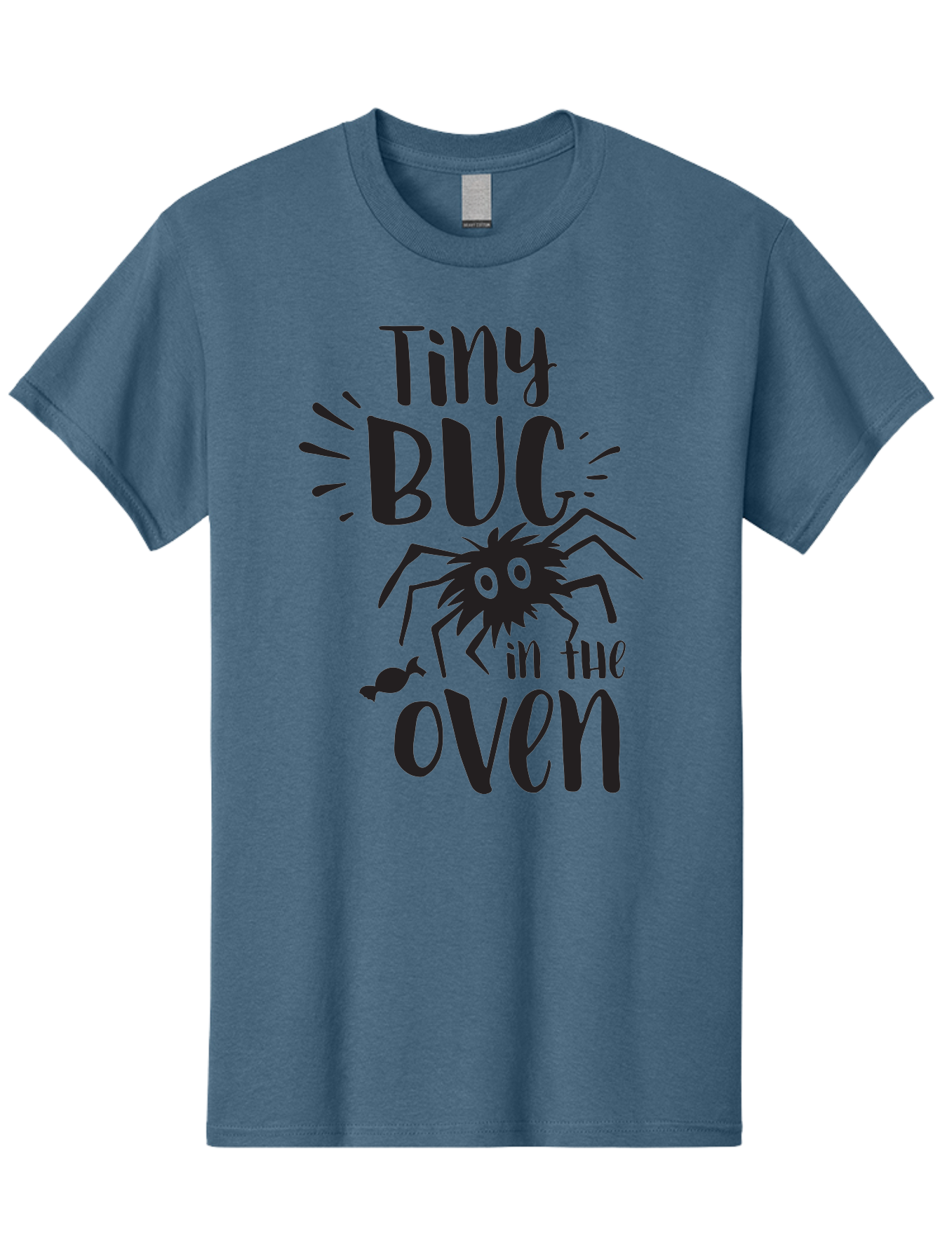 Tiny-Bug-In-The-Oven Men'S Graphic Tee, 100% Cotton, Comfortable Casual Summer Wear, Machine Washable, Funny Black Spider, Tiny Bug In The Oven Phrase, Quirky Kitchen Humor, Baked Goods, Playful, Cute, Cartoon-Style, Baking, Oven, Cooking Aad257