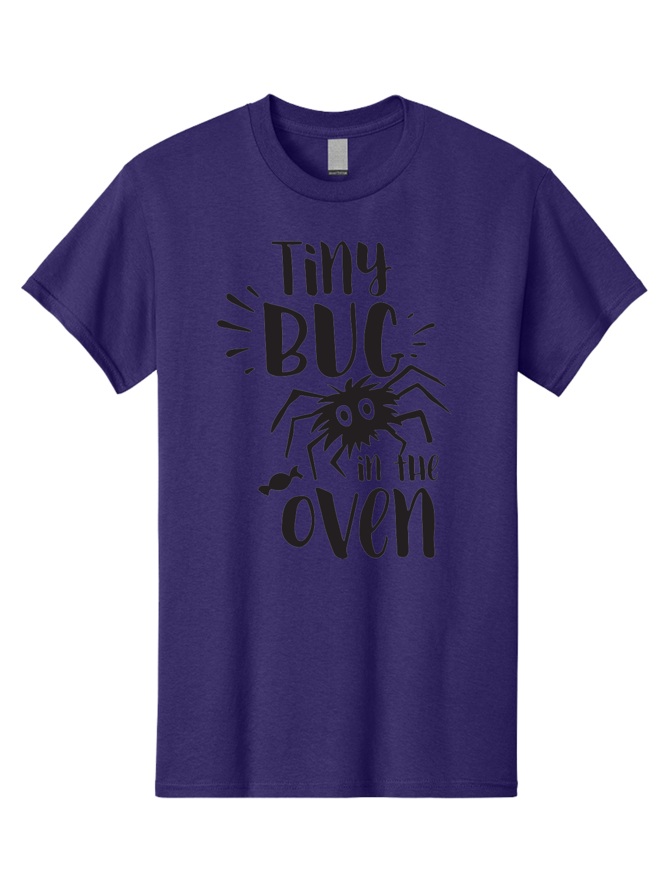 Tiny-Bug-In-The-Oven Men'S Graphic Tee, 100% Cotton, Comfortable Casual Summer Wear, Machine Washable, Funny Black Spider, Tiny Bug In The Oven Phrase, Quirky Kitchen Humor, Baked Goods, Playful, Cute, Cartoon-Style, Baking, Oven, Cooking Aad257
