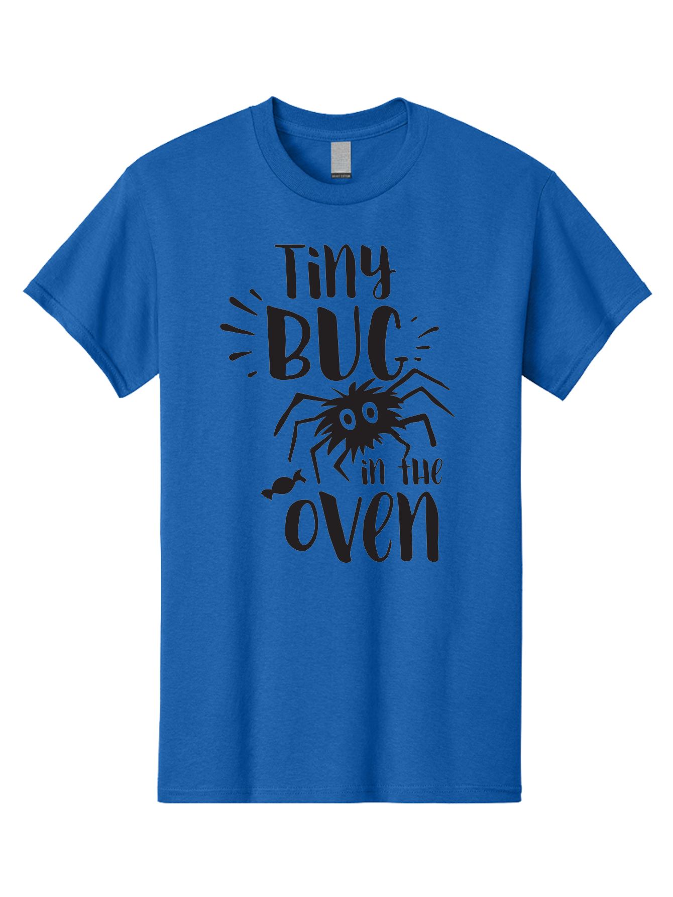 Tiny-Bug-In-The-Oven Men'S Graphic Tee, 100% Cotton, Comfortable Casual Summer Wear, Machine Washable, Funny Black Spider, Tiny Bug In The Oven Phrase, Quirky Kitchen Humor, Baked Goods, Playful, Cute, Cartoon-Style, Baking, Oven, Cooking Aad257