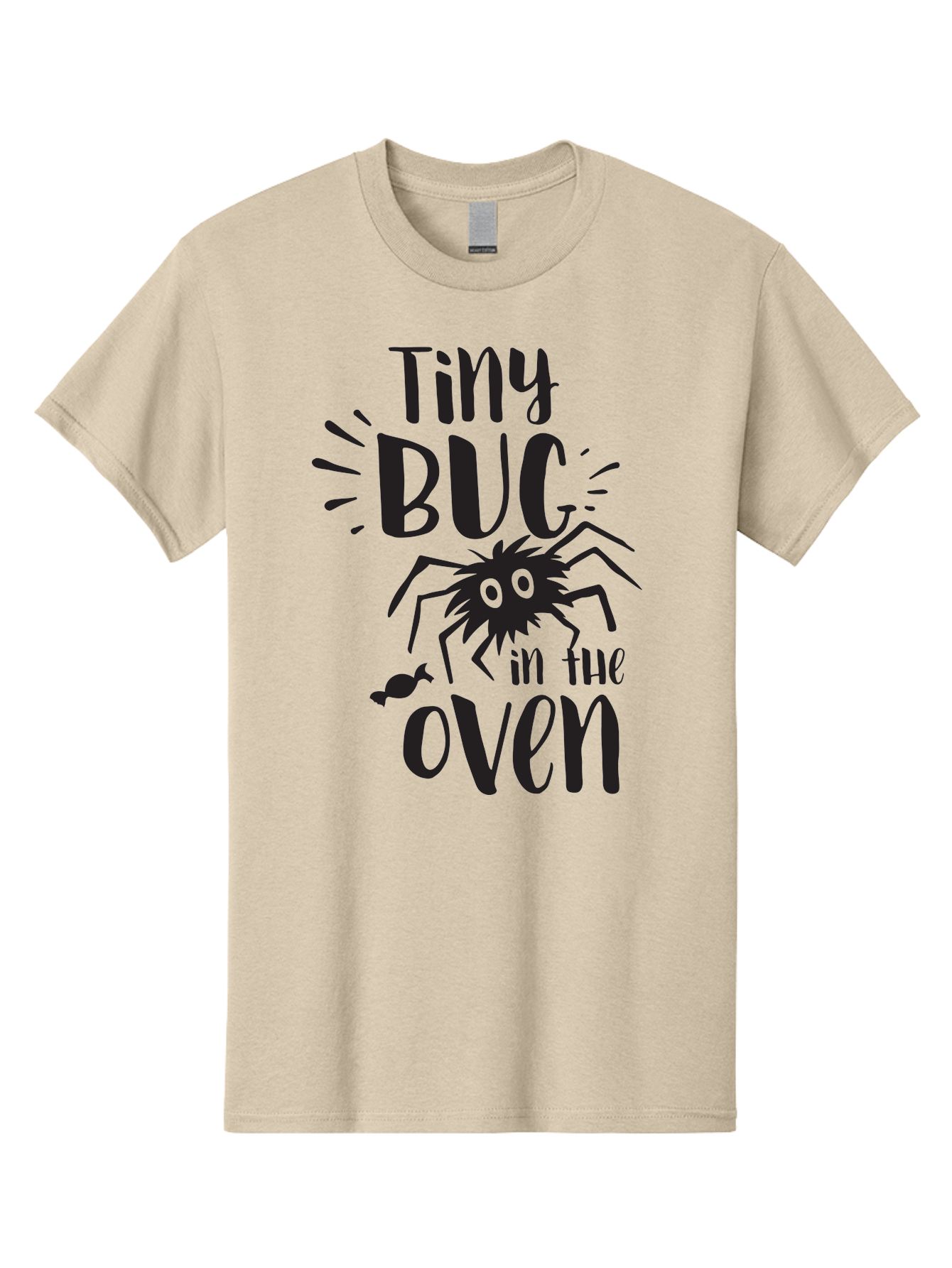 Tiny-Bug-In-The-Oven Men'S Graphic Tee, 100% Cotton, Comfortable Casual Summer Wear, Machine Washable, Funny Black Spider, Tiny Bug In The Oven Phrase, Quirky Kitchen Humor, Baked Goods, Playful, Cute, Cartoon-Style, Baking, Oven, Cooking Aad257