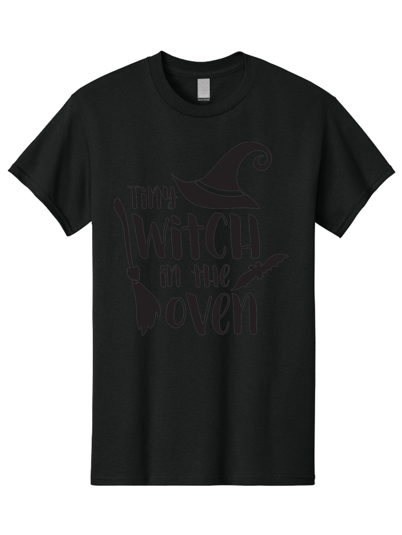 Tiny-Witch-In-The-Oven Men'S Graphic Tee, 100% Cotton, Comfortable Casual Summer Wear, Machine Washable, Halloween Quote, Funny Pregnancy Announcement, Tiny Witch, Broomstick, Witch Hat, Bats, Pregnancy Reveal, Halloween Pregnancy, Aad258
