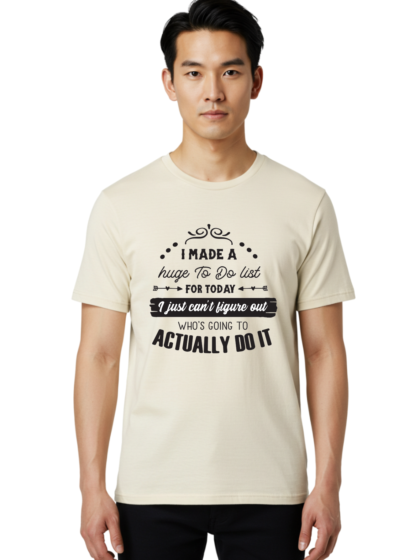 To-Do-List Men'S Graphic Tee, 100% Cotton, Comfortable Casual Summer Wear, Machine Washable, Funny Quote, Humorous Saying, Office Humor, Workplace Jokes, Motivational Quote, Productivity Humor, To-Do List, Task Management, Funny Office Decor Aad262