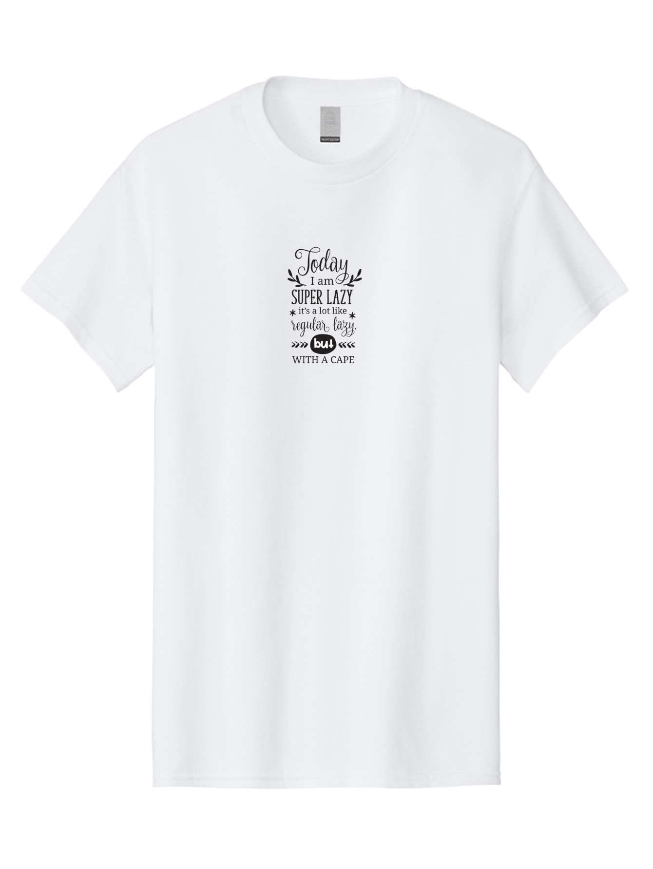 Today-I-Am-Super-Lazy Men'S Graphic Tee, 100% Cotton, Comfortable Casual Summer Wear, Machine Washable, Funny Quote, Lazy Day, Humorous Saying, Witty Phrase, Sarcastic Humor, Cape, Lazy With A Twist, Playful Text, Amusing Graphic Aad263
