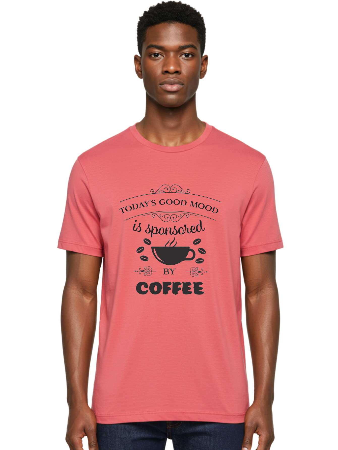Today-S-Good-Mood Men'S Graphic Tee, 100% Cotton, Comfortable Casual Summer Wear, Machine Washable, Coffee Love, Coffee Mood, Good Vibes, Morning Motivation, Daily Dose Of Caffeine, Coffee Culture Aad264