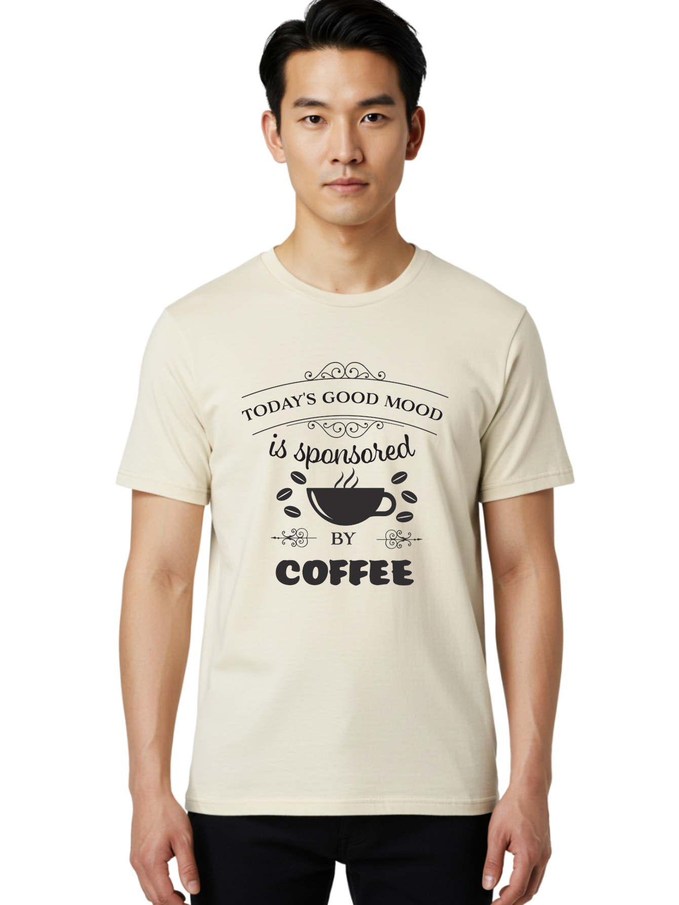Today-S-Good-Mood Men'S Graphic Tee, 100% Cotton, Comfortable Casual Summer Wear, Machine Washable, Coffee Love, Coffee Mood, Good Vibes, Morning Motivation, Daily Dose Of Caffeine, Coffee Culture Aad264