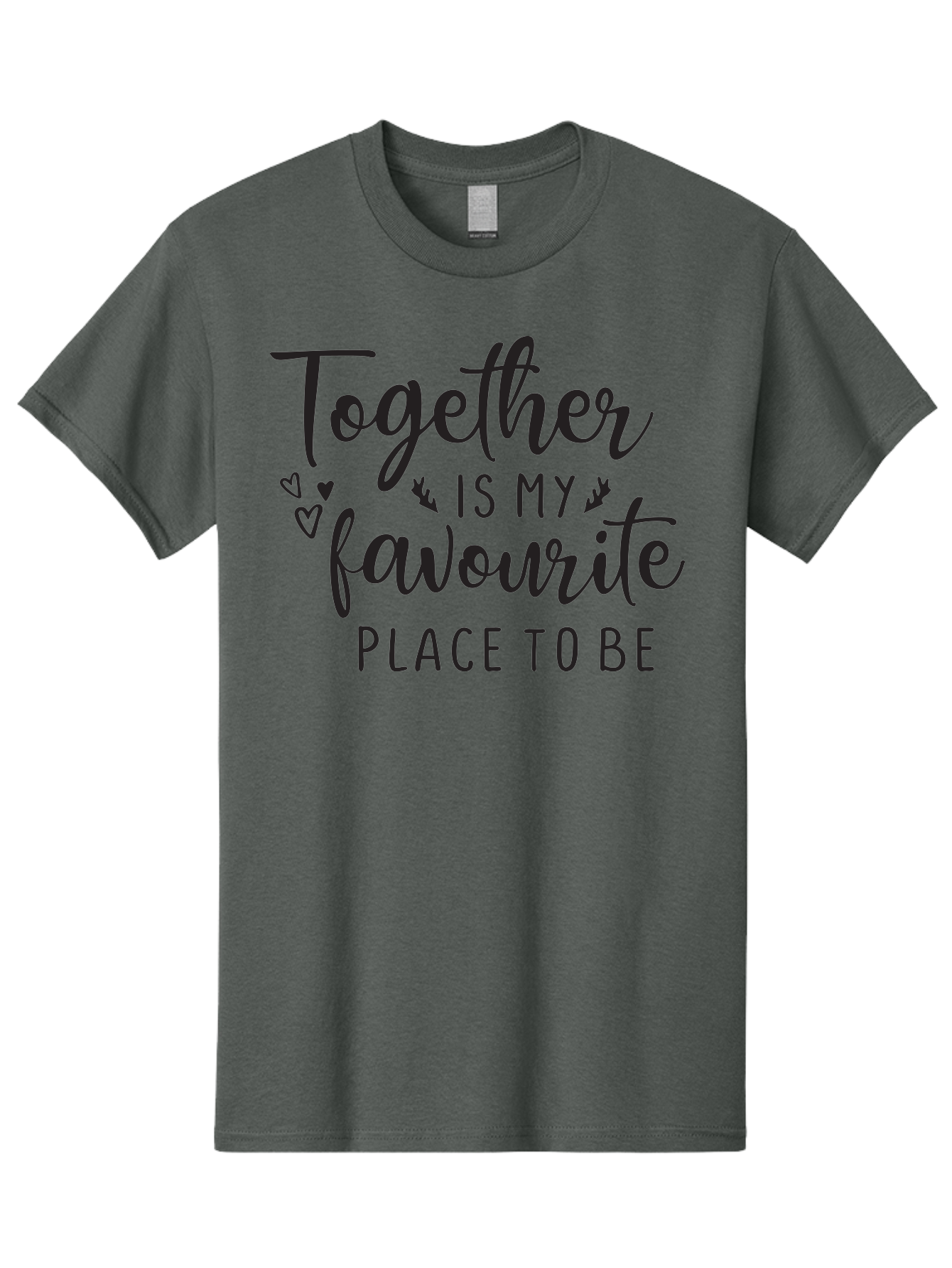 Together-Is-My-Favourite-Place-To-Be Men'S Graphic Tee, 100% Cotton, Comfortable Casual Summer Wear, Machine Washable, Together Forever, Love Quotes, Couple Goals, Romantic Quotes, Heartwarming Phrases, Togetherness, Relationship Quotes, Aad265