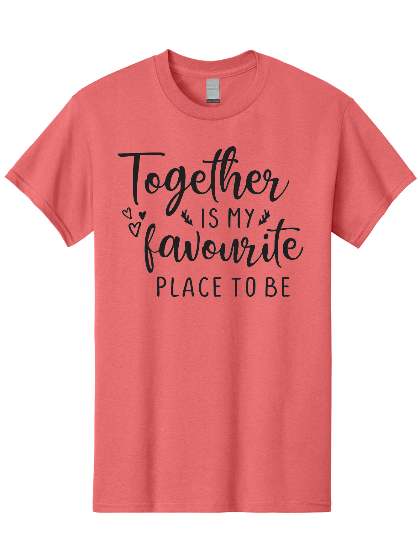 Together-Is-My-Favourite-Place-To-Be Men'S Graphic Tee, 100% Cotton, Comfortable Casual Summer Wear, Machine Washable, Together Forever, Love Quotes, Couple Goals, Romantic Quotes, Heartwarming Phrases, Togetherness, Relationship Quotes, Aad265