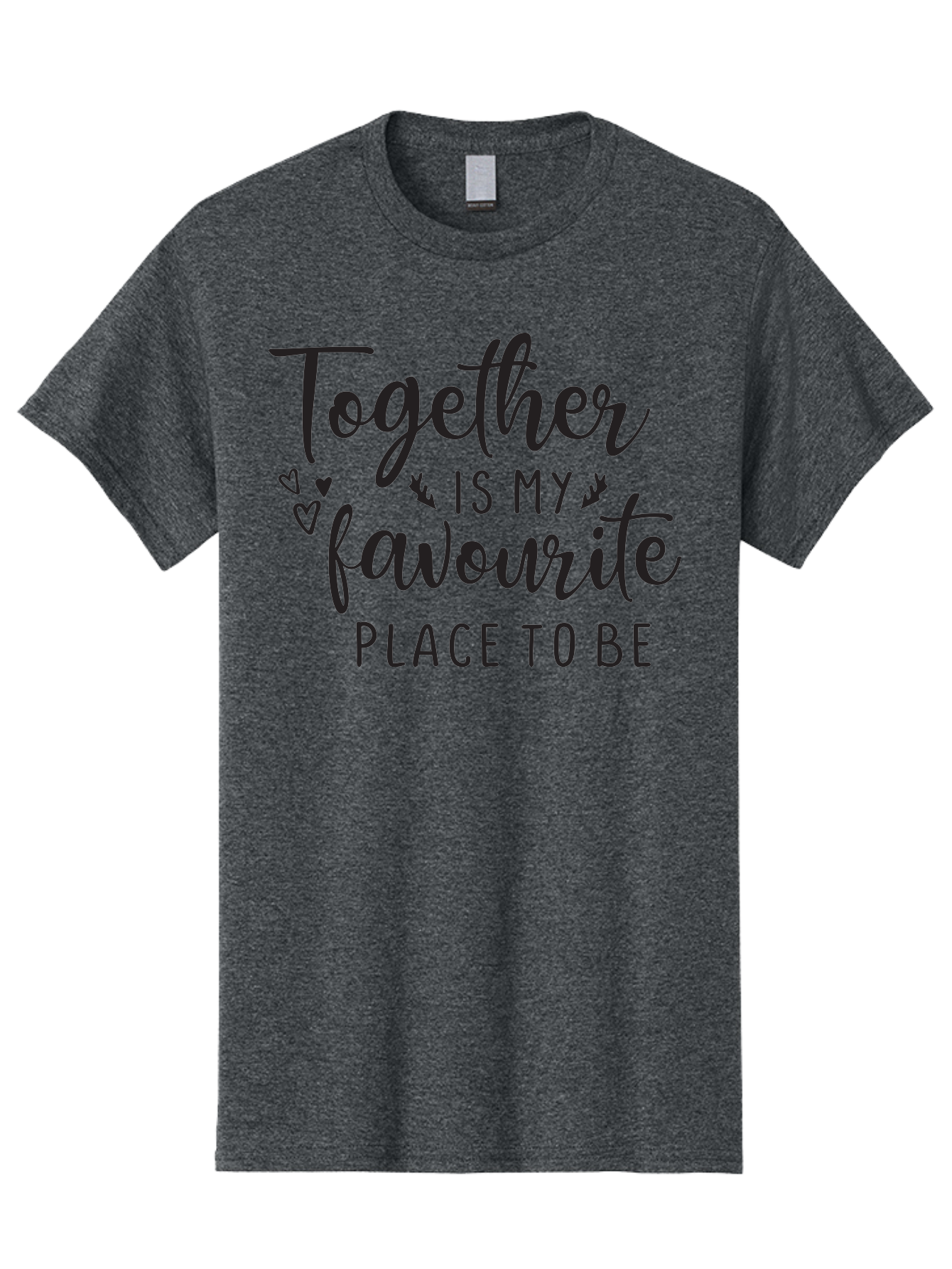Together-Is-My-Favourite-Place-To-Be Men'S Graphic Tee, 100% Cotton, Comfortable Casual Summer Wear, Machine Washable, Together Forever, Love Quotes, Couple Goals, Romantic Quotes, Heartwarming Phrases, Togetherness, Relationship Quotes, Aad265