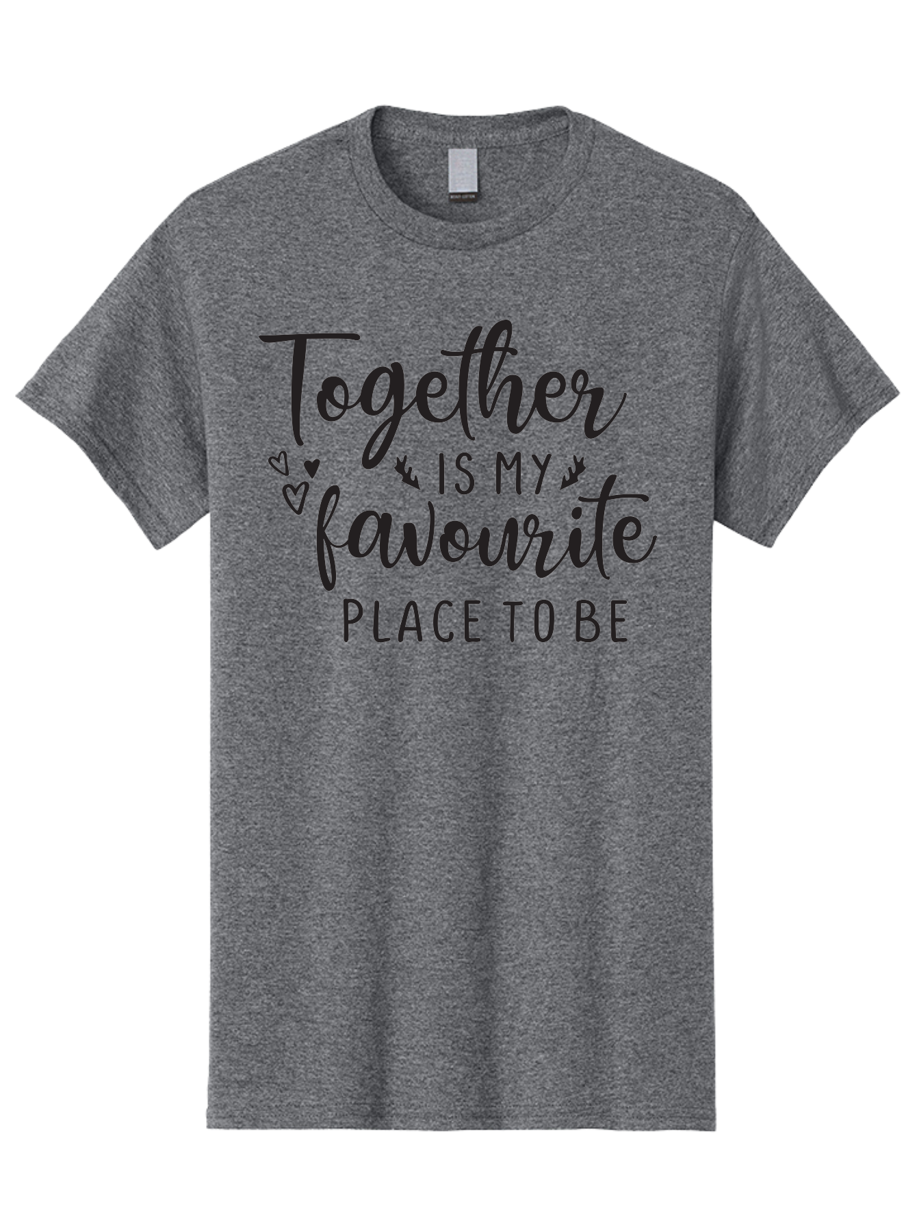 Together-Is-My-Favourite-Place-To-Be Men'S Graphic Tee, 100% Cotton, Comfortable Casual Summer Wear, Machine Washable, Together Forever, Love Quotes, Couple Goals, Romantic Quotes, Heartwarming Phrases, Togetherness, Relationship Quotes, Aad265