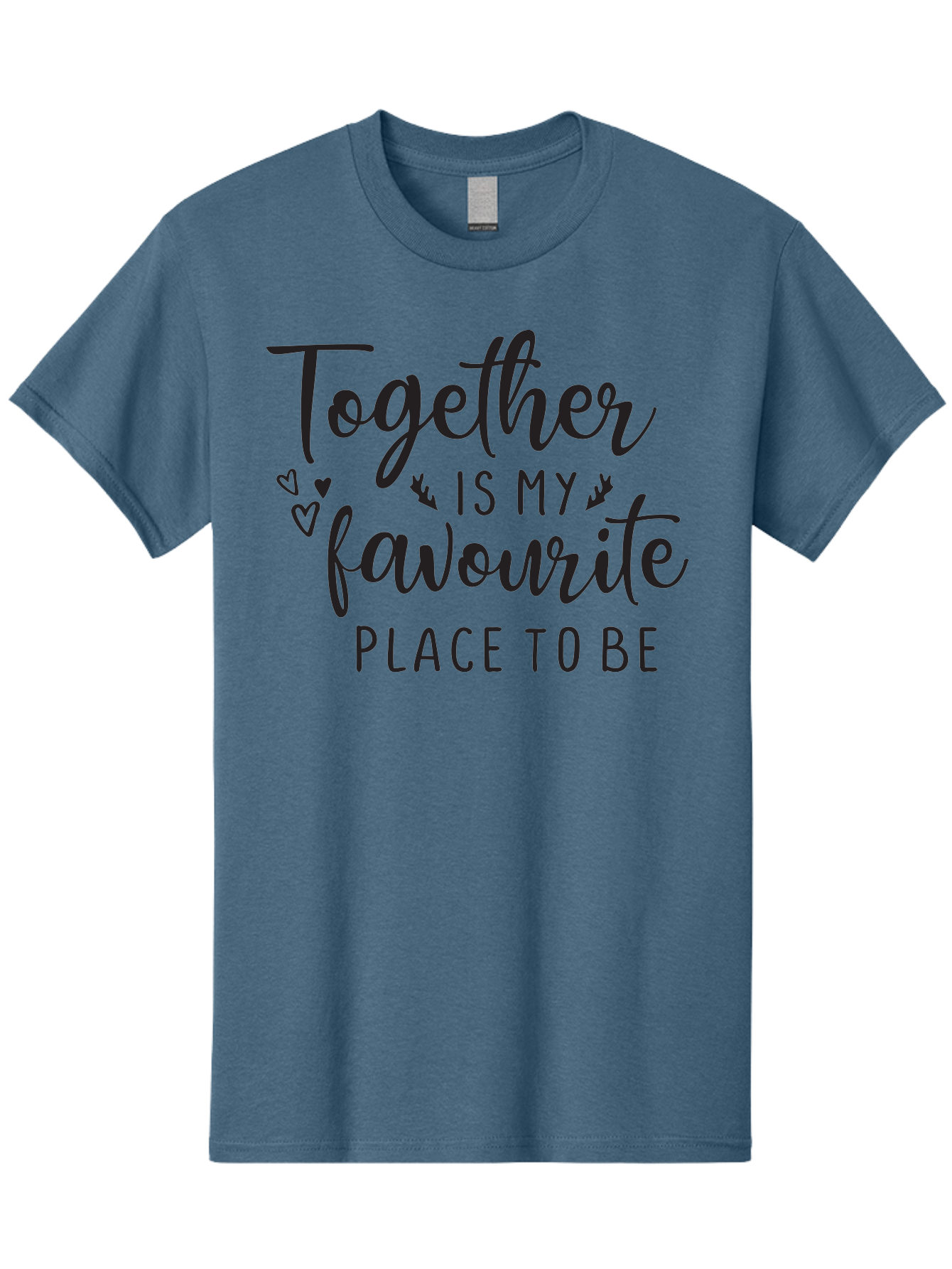 Together-Is-My-Favourite-Place-To-Be Men'S Graphic Tee, 100% Cotton, Comfortable Casual Summer Wear, Machine Washable, Together Forever, Love Quotes, Couple Goals, Romantic Quotes, Heartwarming Phrases, Togetherness, Relationship Quotes, Aad265