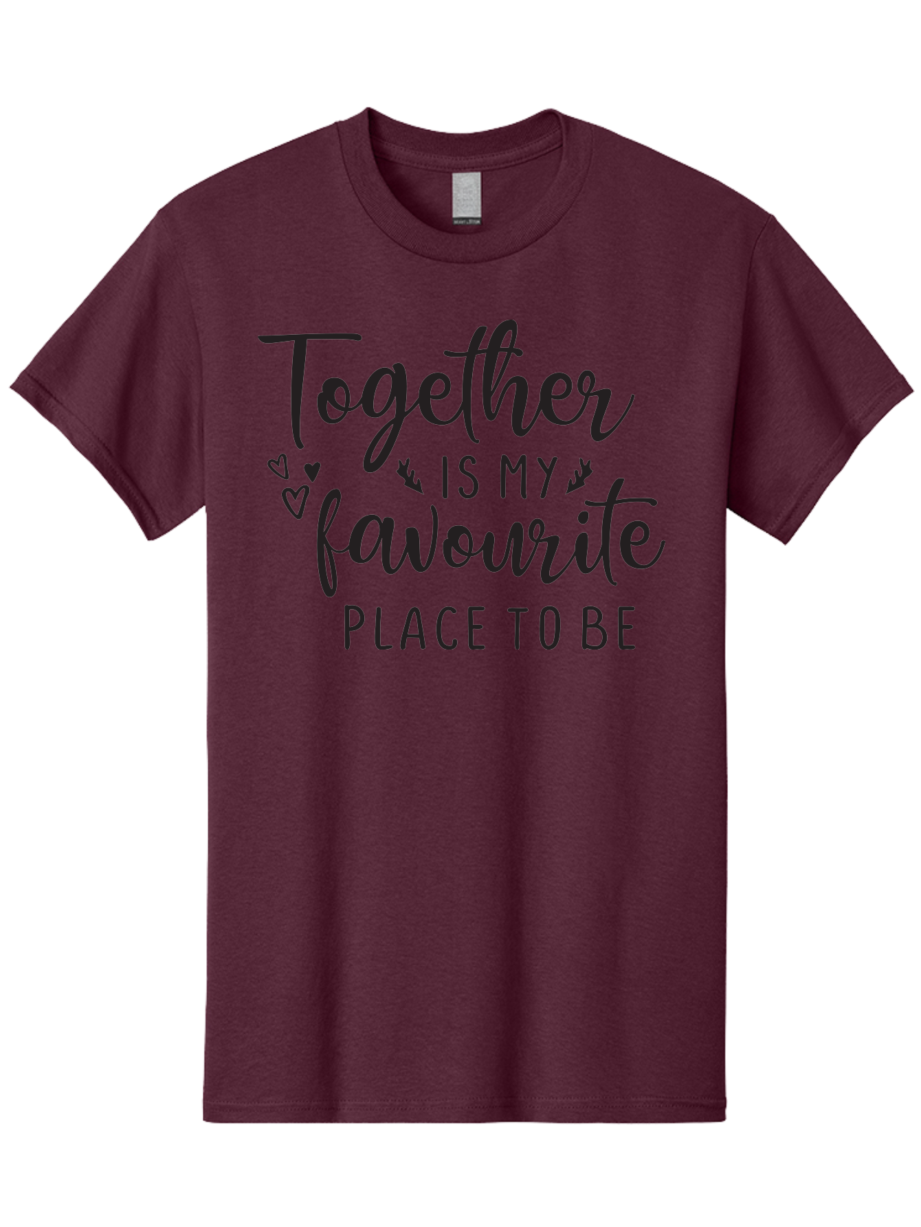 Together-Is-My-Favourite-Place-To-Be Men'S Graphic Tee, 100% Cotton, Comfortable Casual Summer Wear, Machine Washable, Together Forever, Love Quotes, Couple Goals, Romantic Quotes, Heartwarming Phrases, Togetherness, Relationship Quotes, Aad265