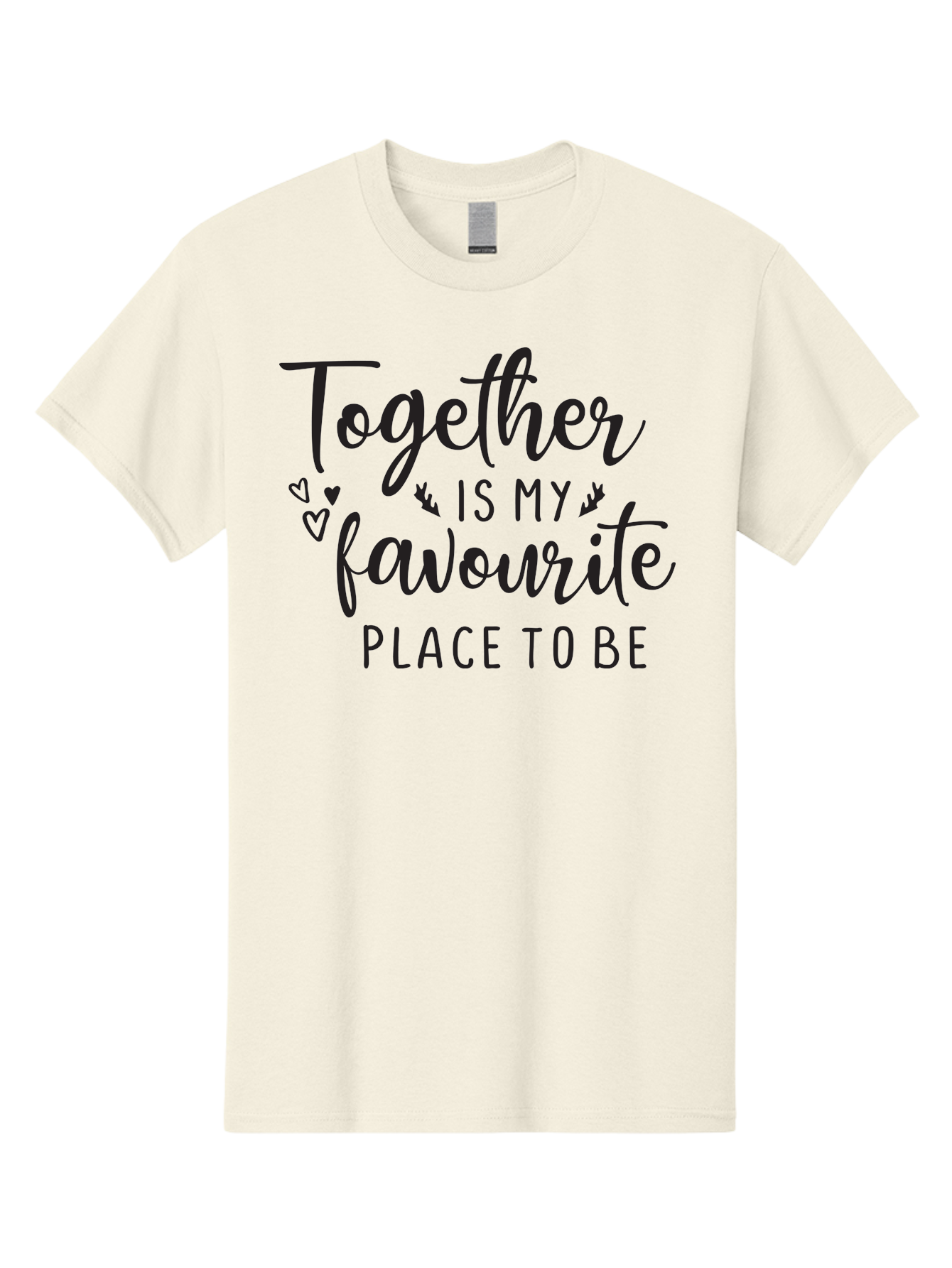 Together-Is-My-Favourite-Place-To-Be Men'S Graphic Tee, 100% Cotton, Comfortable Casual Summer Wear, Machine Washable, Together Forever, Love Quotes, Couple Goals, Romantic Quotes, Heartwarming Phrases, Togetherness, Relationship Quotes, Aad265