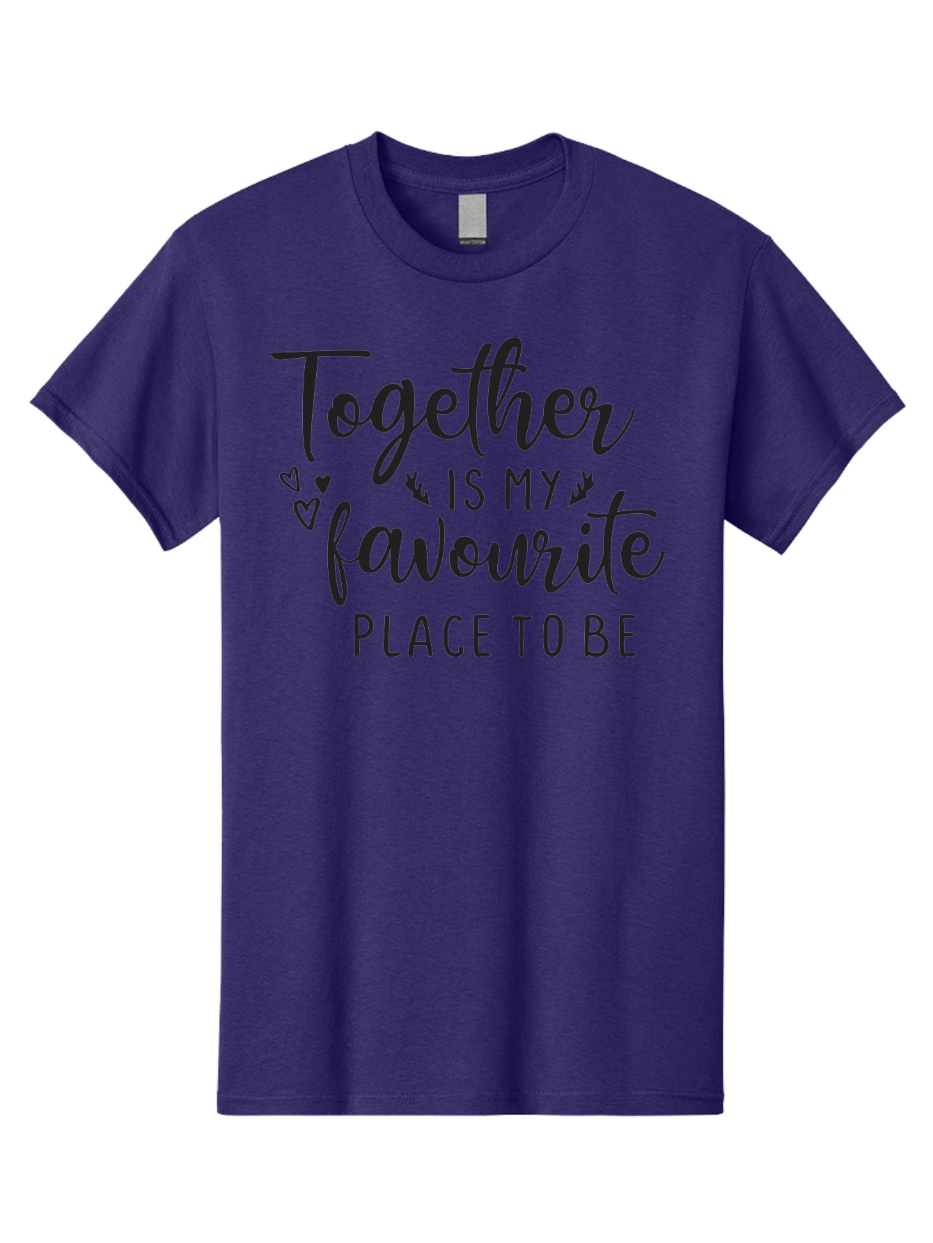 Together-Is-My-Favourite-Place-To-Be Men'S Graphic Tee, 100% Cotton, Comfortable Casual Summer Wear, Machine Washable, Together Forever, Love Quotes, Couple Goals, Romantic Quotes, Heartwarming Phrases, Togetherness, Relationship Quotes, Aad265