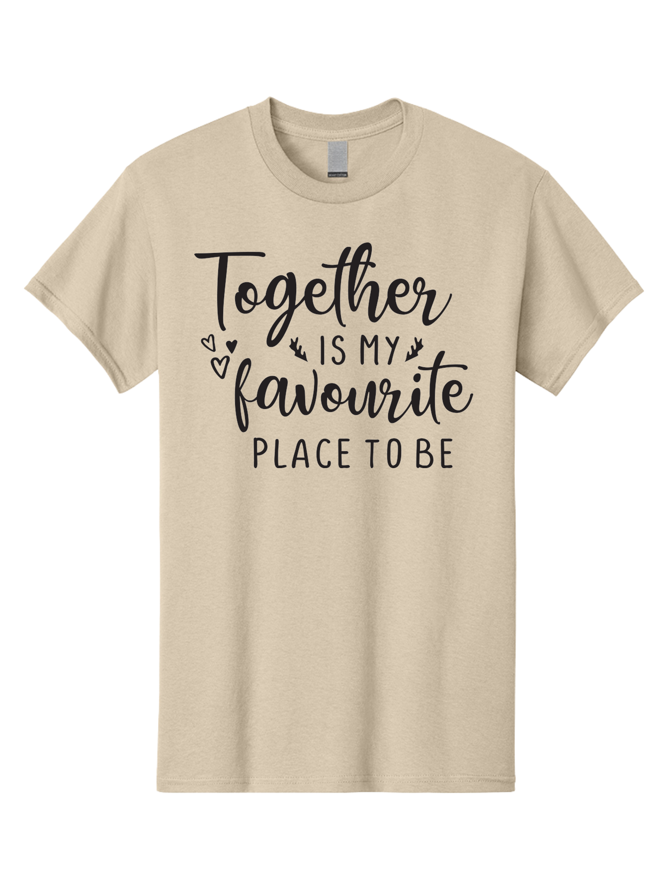 Together-Is-My-Favourite-Place-To-Be Men'S Graphic Tee, 100% Cotton, Comfortable Casual Summer Wear, Machine Washable, Together Forever, Love Quotes, Couple Goals, Romantic Quotes, Heartwarming Phrases, Togetherness, Relationship Quotes, Aad265