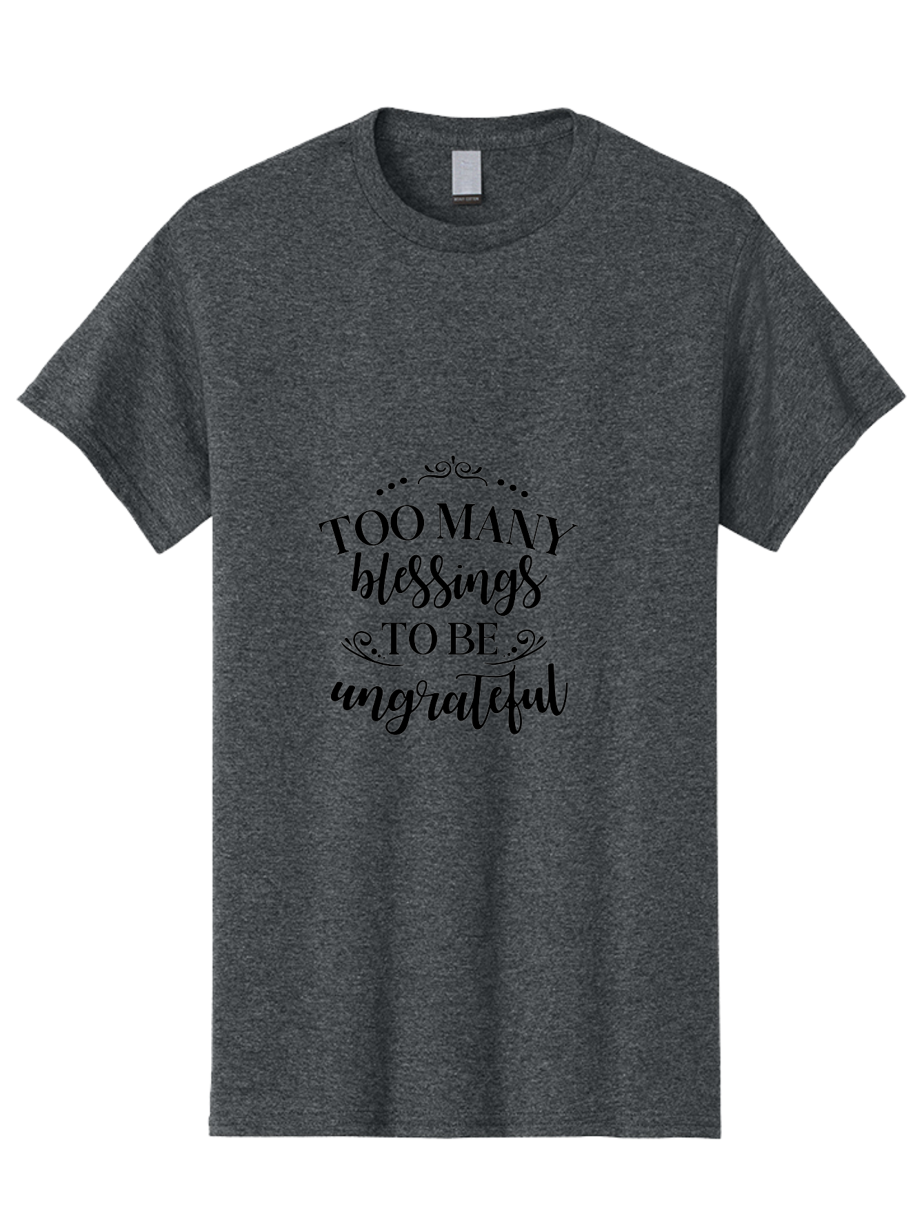 Too-Many-Blessings Men'S Graphic Tee, 100% Cotton, Comfortable Casual Summer Wear, Machine Washable, Inspirational Quote, Gratitude, Positivity, Blessings, Motivational Phrase, Too Many Blessings To Be Ungrateful, Black Text On Green Aad266
