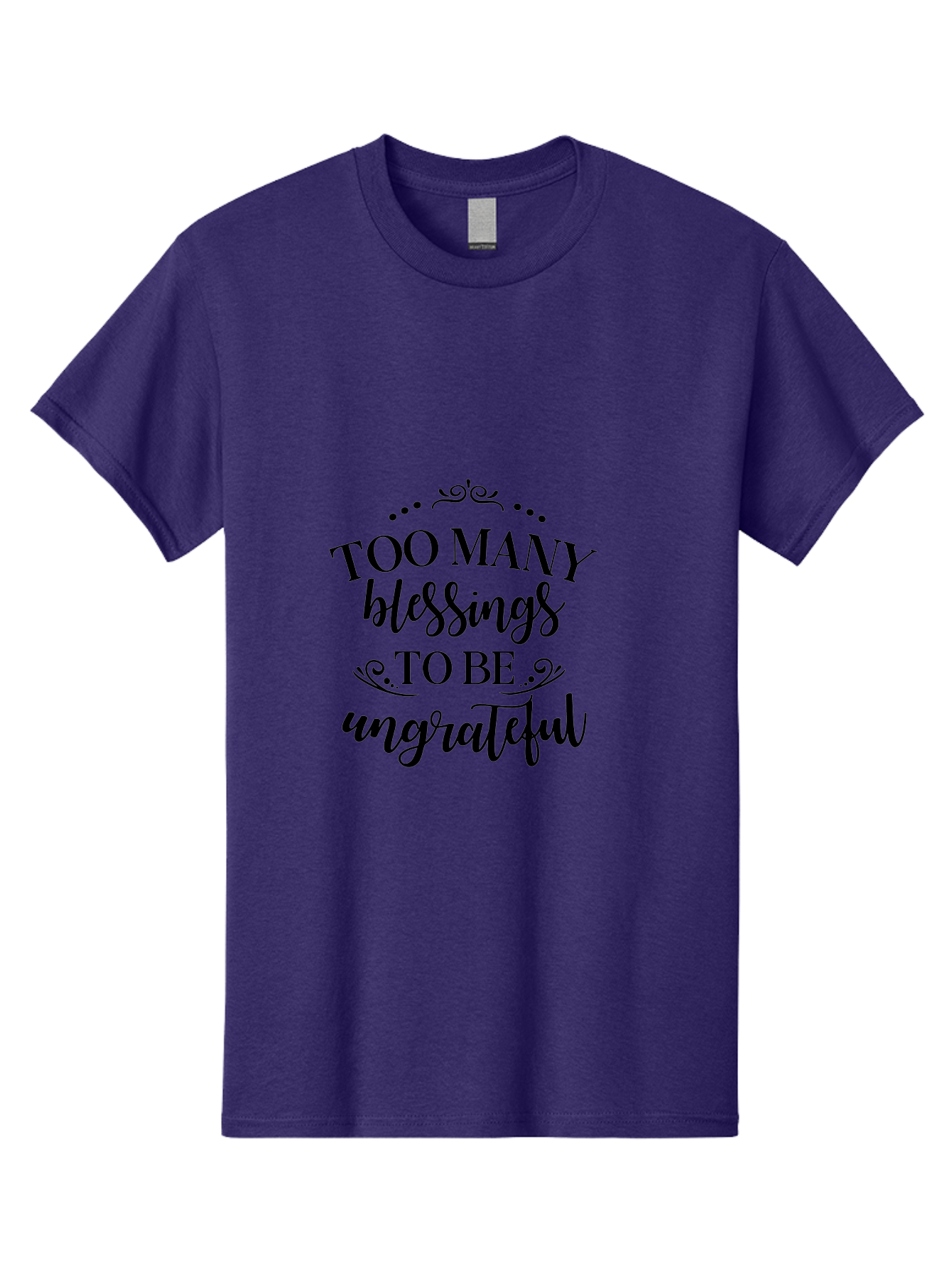 Too-Many-Blessings Men'S Graphic Tee, 100% Cotton, Comfortable Casual Summer Wear, Machine Washable, Inspirational Quote, Gratitude, Positivity, Blessings, Motivational Phrase, Too Many Blessings To Be Ungrateful, Black Text On Green Aad266
