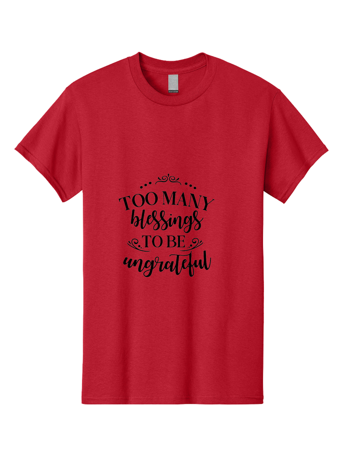 Too-Many-Blessings Men'S Graphic Tee, 100% Cotton, Comfortable Casual Summer Wear, Machine Washable, Inspirational Quote, Gratitude, Positivity, Blessings, Motivational Phrase, Too Many Blessings To Be Ungrateful, Black Text On Green Aad266