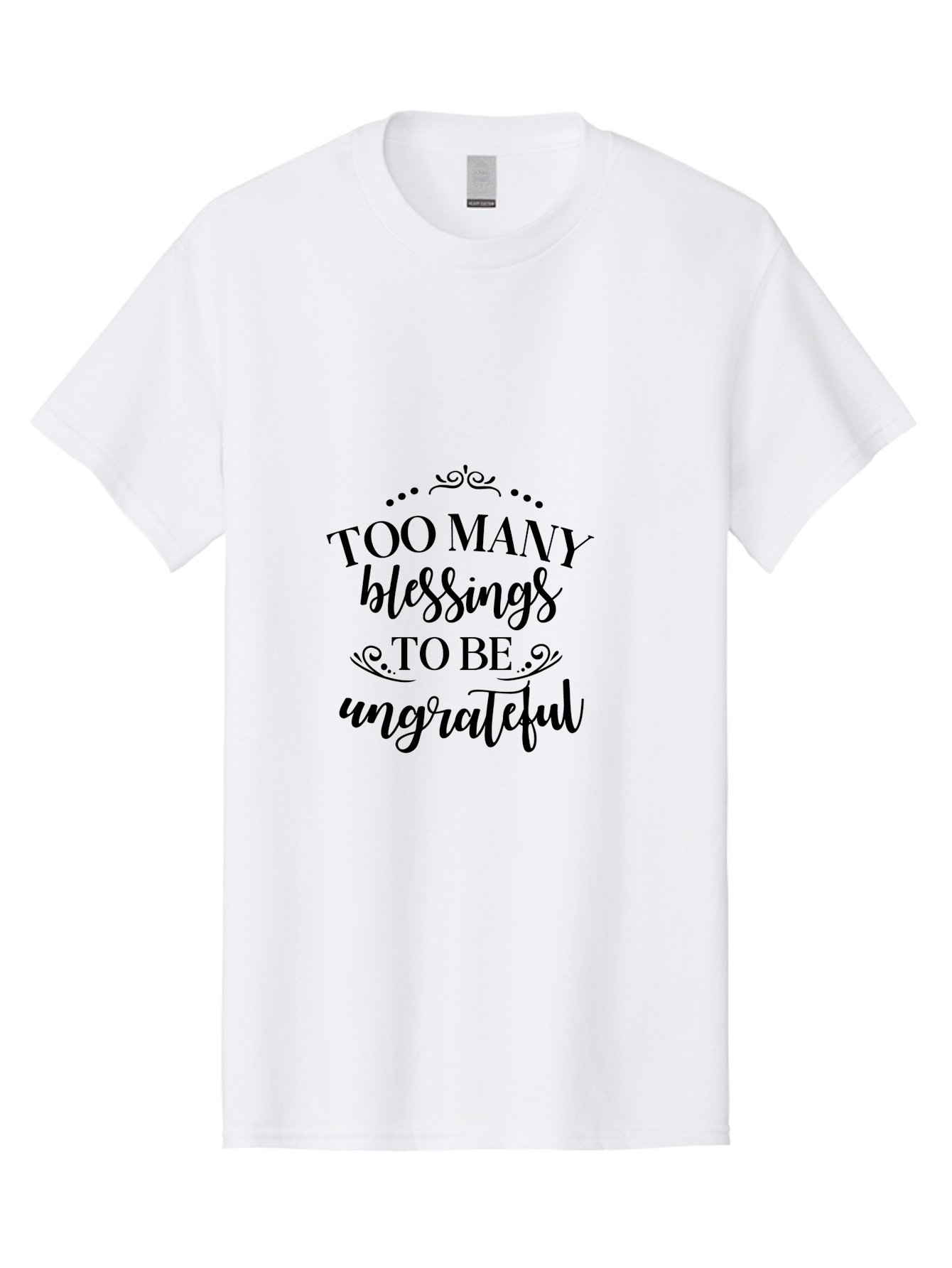 Too-Many-Blessings Men'S Graphic Tee, 100% Cotton, Comfortable Casual Summer Wear, Machine Washable, Inspirational Quote, Gratitude, Positivity, Blessings, Motivational Phrase, Too Many Blessings To Be Ungrateful, Black Text On Green Aad266