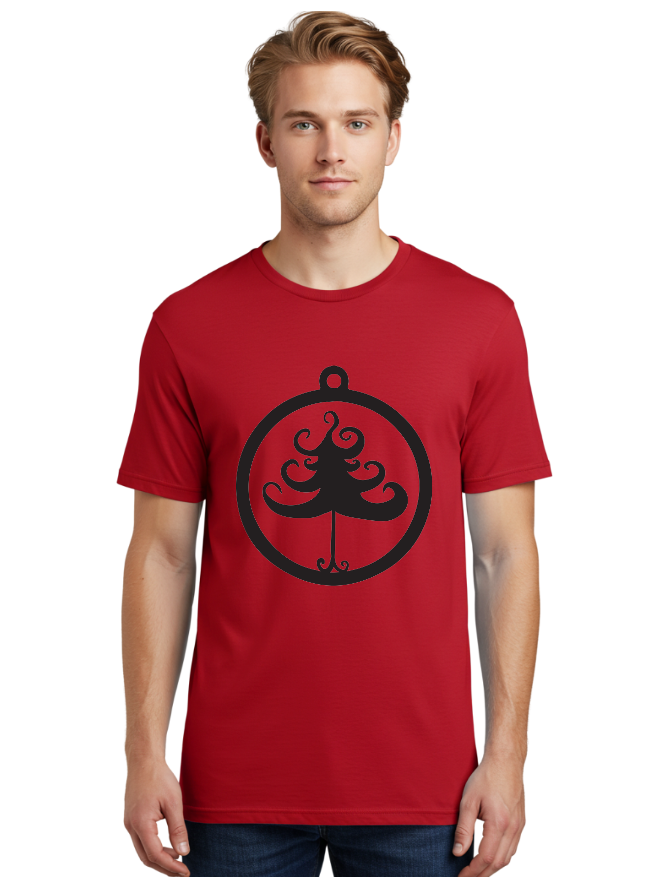 Tree-Of-Life-Logo Men'S Graphic Tee, 100% Cotton, Comfortable Casual Summer Wear, Machine Washable, Evenstar Symbol, Lord Of The Rings, Fantasy Emblem, Elegant Design, Ornate Tree, Mystical Icon, Symbolic Representation, Stylized Artwork, Aad269