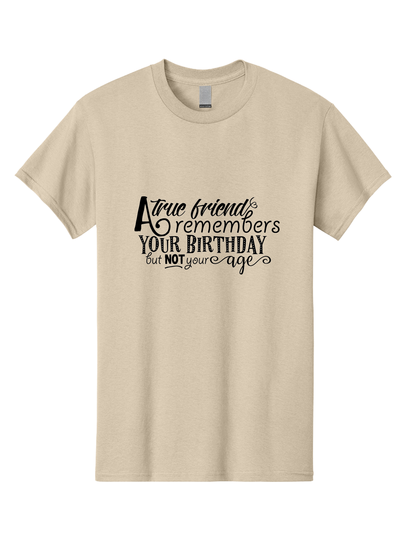 True-Friend Men'S Graphic Tee, 100% Cotton, Comfortable Casual Summer Wear, Machine Washable, Birthday Wishes, Friendship Quotes, Humorous Sayings, Inspirational Messages, Birthday Greetings, Funny Quotes, Friendship Goals, Motivational Quotes Aad271