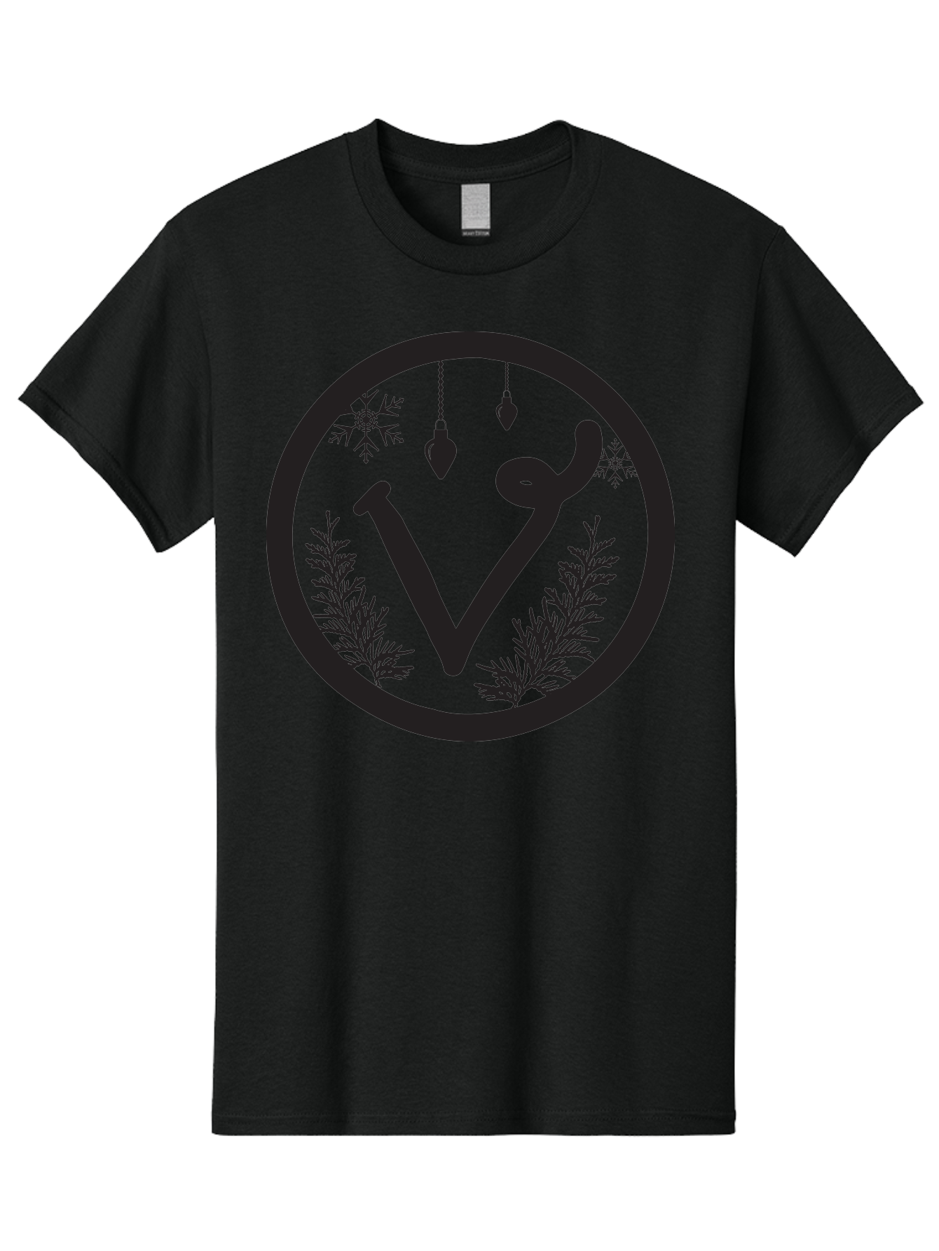 V-Rune-Symbol Men'S Graphic Tee, 100% Cotton, Comfortable Casual Summer Wear, Machine Washable, V Rune Symbol, Norse Mythology, Ancient Runes, Mystical Symbols, Winter Solstice, Snowflakes, Hanging Ornaments, Fir Branches, Mysticism, Aad279