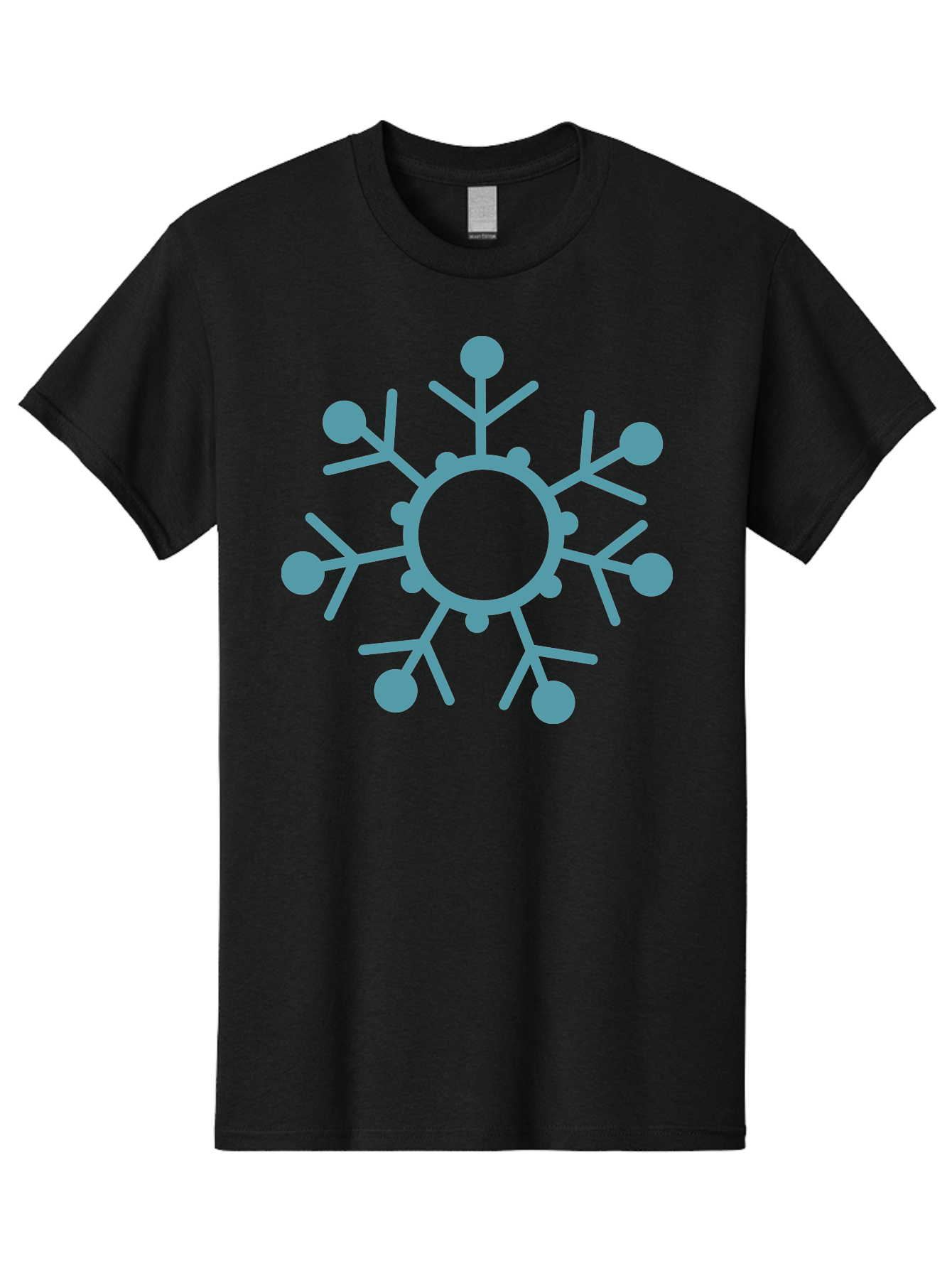 Virus Men'S Graphic Tee, 100% Cotton, Comfortable Casual Summer Wear, Machine Washable, Blue Snowflake, Winter Symbol, Frosty Design, Icy Pattern, Cold Weather Icon, Seasonal Graphic, Stylized Snowflake, Abstract Frost, Frozen Motif Aad280