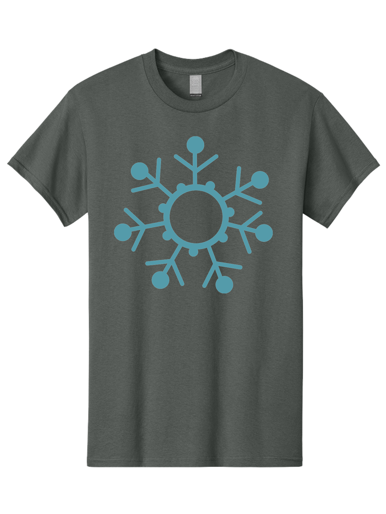 Virus Men'S Graphic Tee, 100% Cotton, Comfortable Casual Summer Wear, Machine Washable, Blue Snowflake, Winter Symbol, Frosty Design, Icy Pattern, Cold Weather Icon, Seasonal Graphic, Stylized Snowflake, Abstract Frost, Frozen Motif Aad280