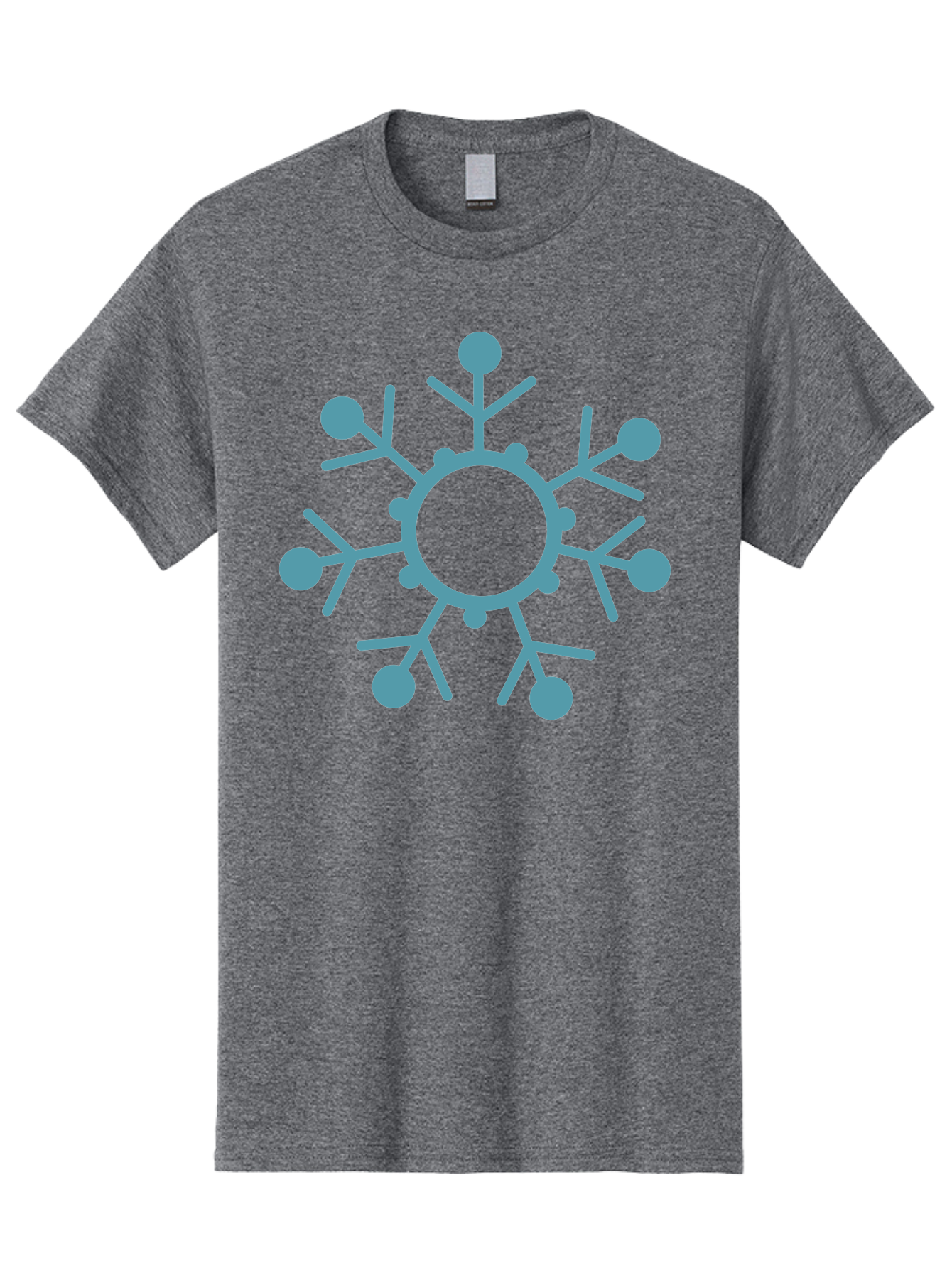 Virus Men'S Graphic Tee, 100% Cotton, Comfortable Casual Summer Wear, Machine Washable, Blue Snowflake, Winter Symbol, Frosty Design, Icy Pattern, Cold Weather Icon, Seasonal Graphic, Stylized Snowflake, Abstract Frost, Frozen Motif Aad280
