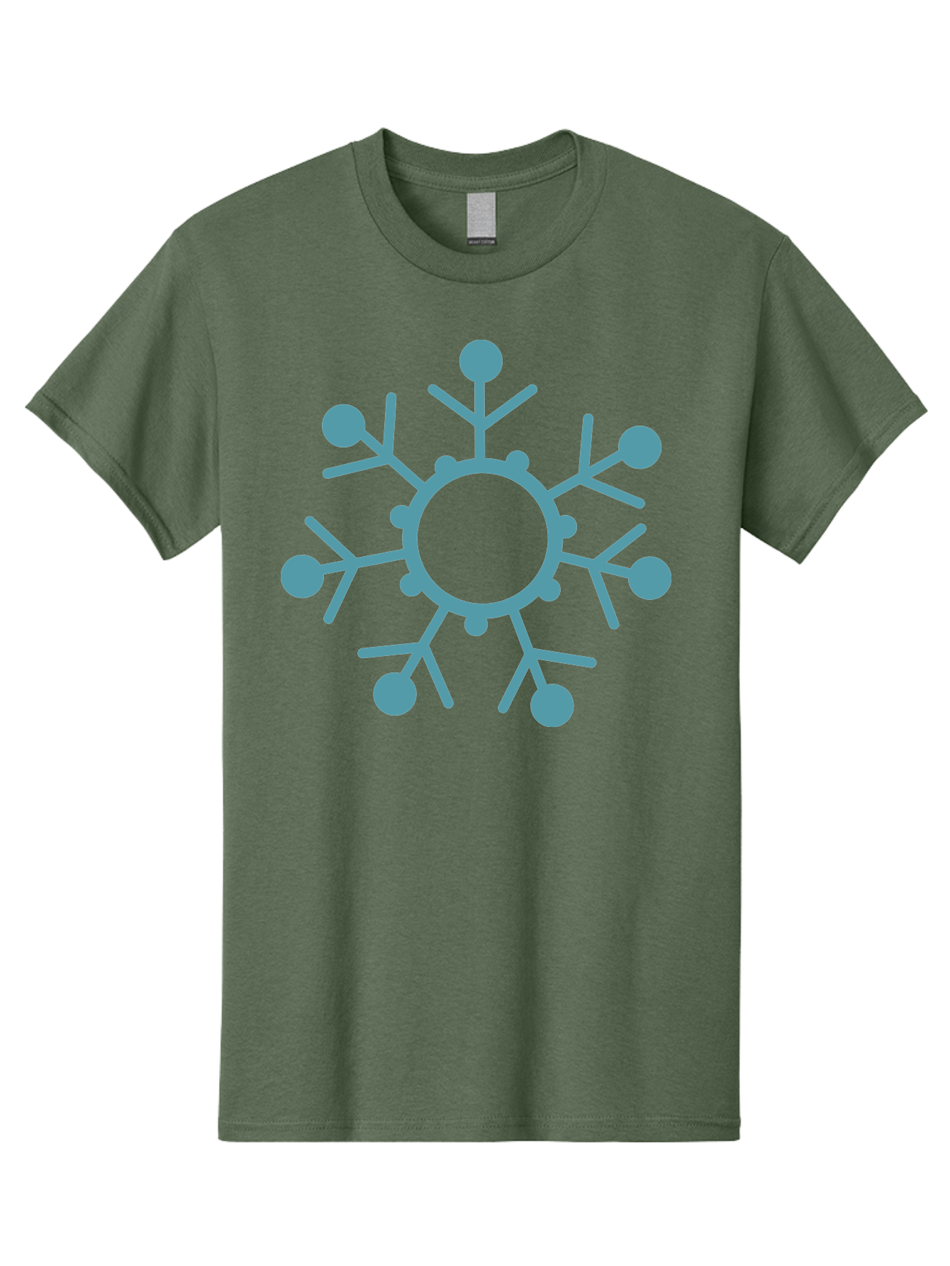 Virus Men'S Graphic Tee, 100% Cotton, Comfortable Casual Summer Wear, Machine Washable, Blue Snowflake, Winter Symbol, Frosty Design, Icy Pattern, Cold Weather Icon, Seasonal Graphic, Stylized Snowflake, Abstract Frost, Frozen Motif Aad280