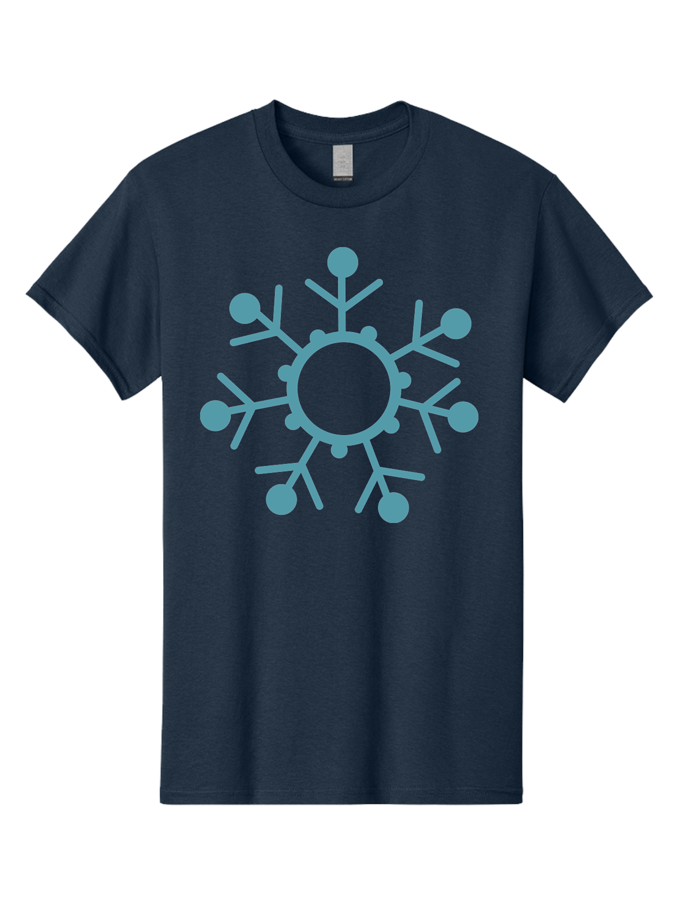 Virus Men'S Graphic Tee, 100% Cotton, Comfortable Casual Summer Wear, Machine Washable, Blue Snowflake, Winter Symbol, Frosty Design, Icy Pattern, Cold Weather Icon, Seasonal Graphic, Stylized Snowflake, Abstract Frost, Frozen Motif Aad280
