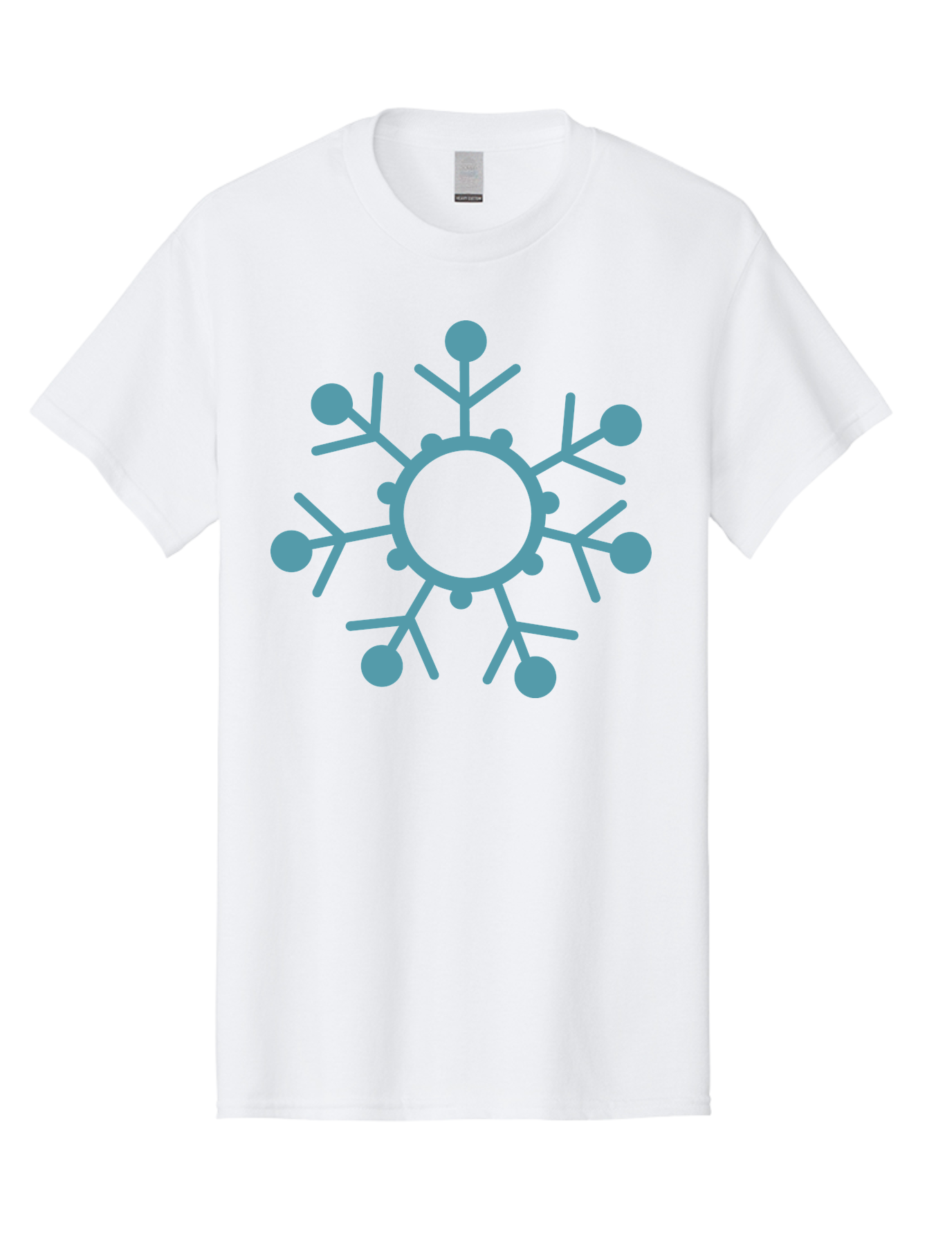 Virus Men'S Graphic Tee, 100% Cotton, Comfortable Casual Summer Wear, Machine Washable, Blue Snowflake, Winter Symbol, Frosty Design, Icy Pattern, Cold Weather Icon, Seasonal Graphic, Stylized Snowflake, Abstract Frost, Frozen Motif Aad280