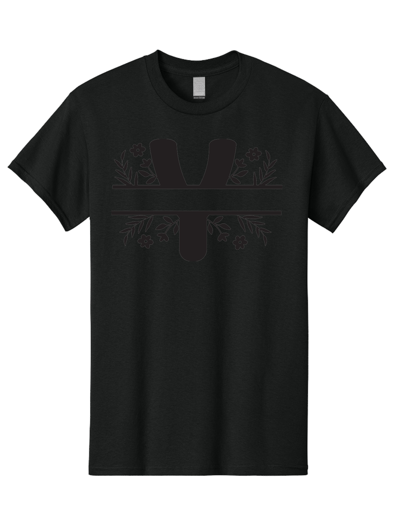 W-2 Men'S Graphic Tee, 100% Cotton, Comfortable Casual Summer Wear, Machine Washable, Stylized W Logo, Black Silhouettes, Floral Elements, Decorative Leaves, Flowers, Bold Typography, Modern Design, Logo Concept Aad282