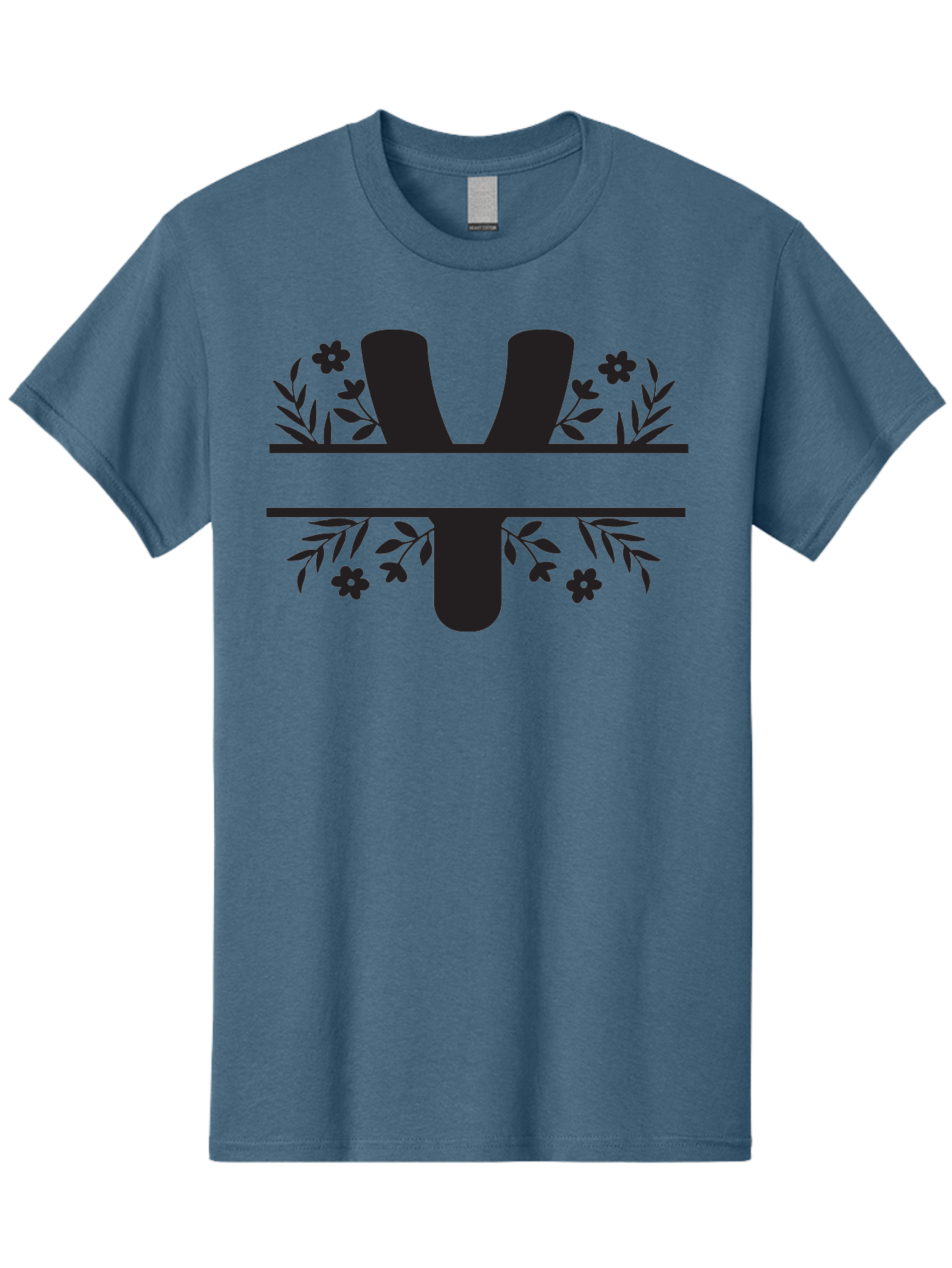W-2 Men'S Graphic Tee, 100% Cotton, Comfortable Casual Summer Wear, Machine Washable, Stylized W Logo, Black Silhouettes, Floral Elements, Decorative Leaves, Flowers, Bold Typography, Modern Design, Logo Concept Aad282