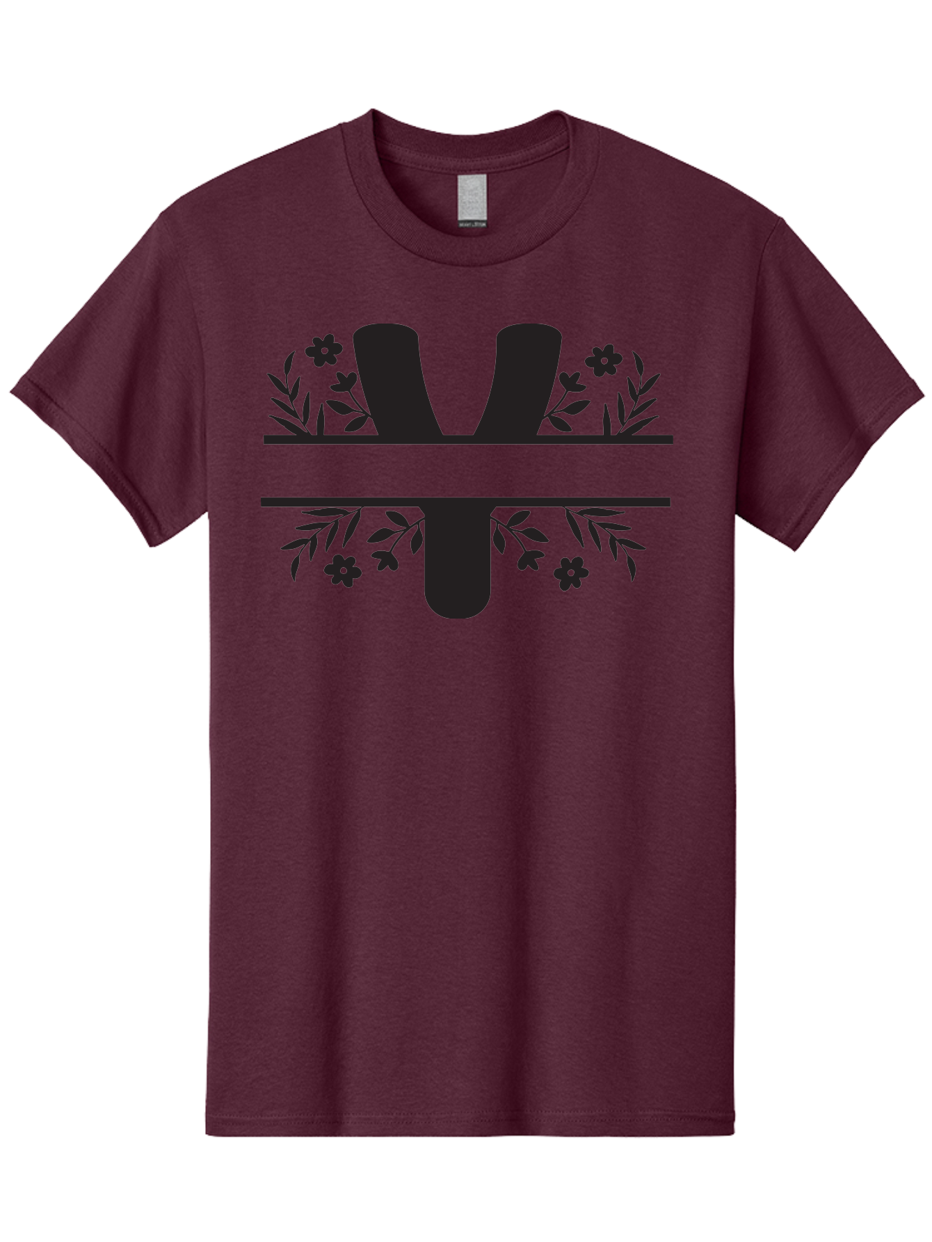 W-2 Men'S Graphic Tee, 100% Cotton, Comfortable Casual Summer Wear, Machine Washable, Stylized W Logo, Black Silhouettes, Floral Elements, Decorative Leaves, Flowers, Bold Typography, Modern Design, Logo Concept Aad282