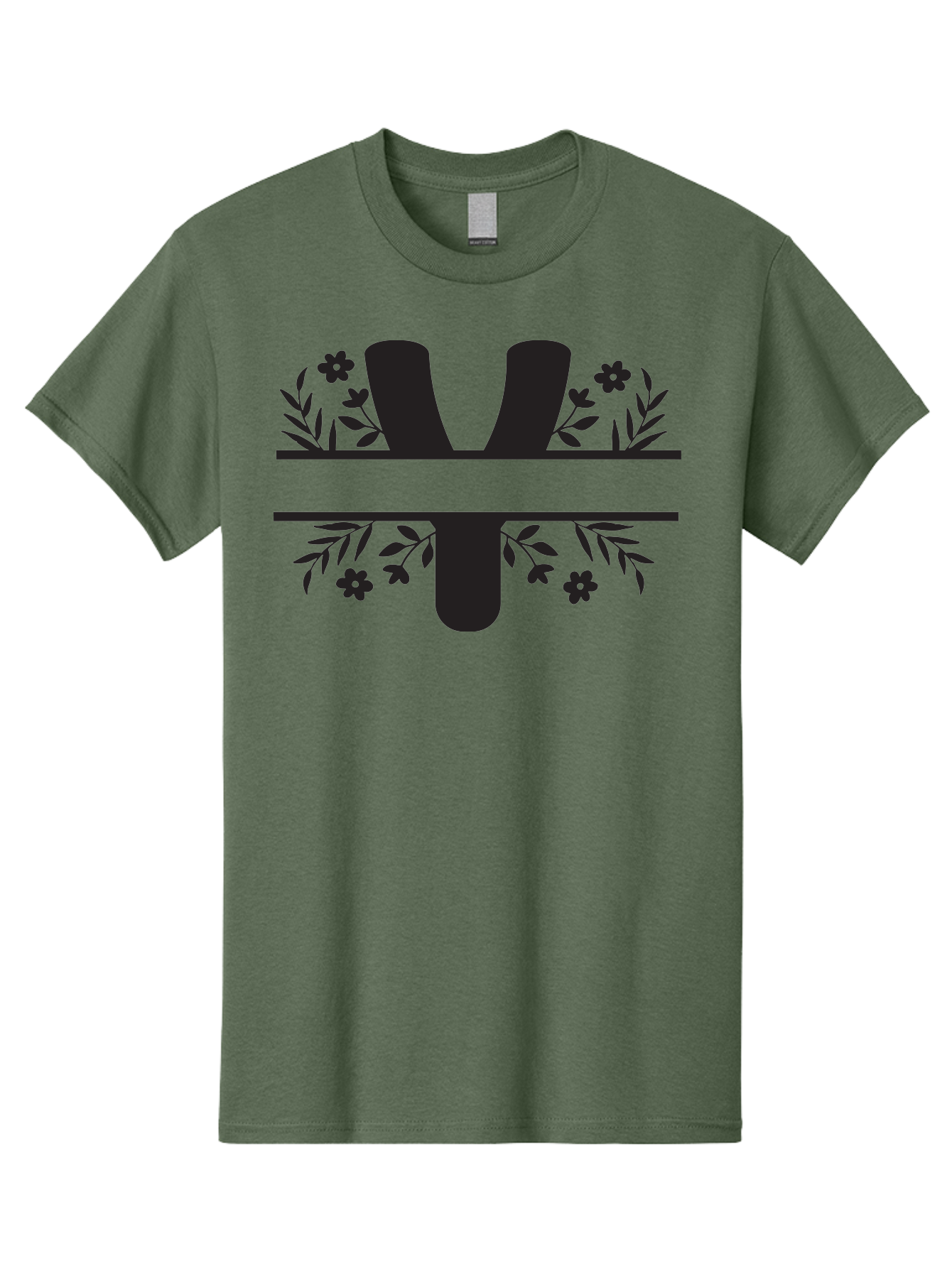 W-2 Men'S Graphic Tee, 100% Cotton, Comfortable Casual Summer Wear, Machine Washable, Stylized W Logo, Black Silhouettes, Floral Elements, Decorative Leaves, Flowers, Bold Typography, Modern Design, Logo Concept Aad282
