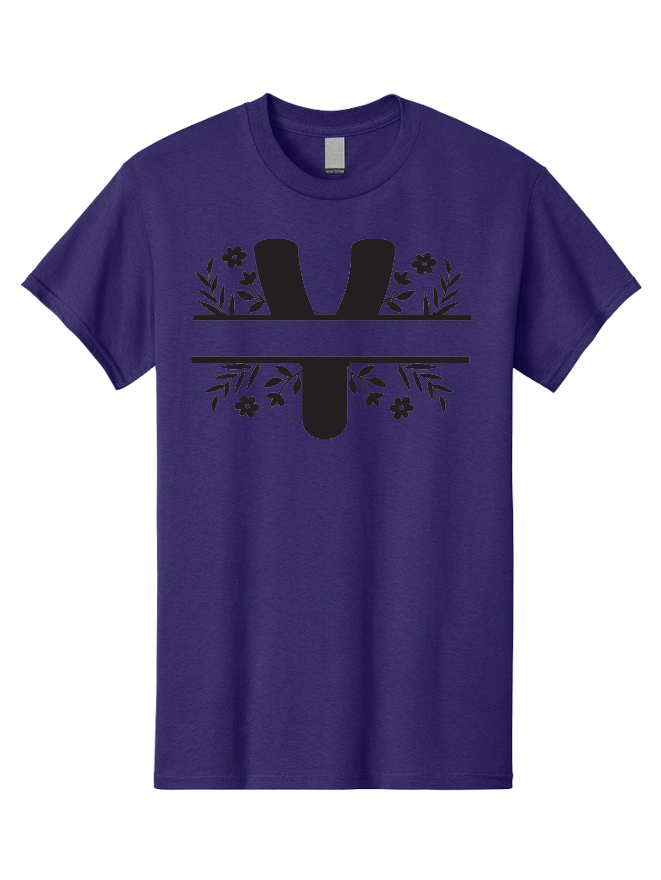 W-2 Men'S Graphic Tee, 100% Cotton, Comfortable Casual Summer Wear, Machine Washable, Stylized W Logo, Black Silhouettes, Floral Elements, Decorative Leaves, Flowers, Bold Typography, Modern Design, Logo Concept Aad282