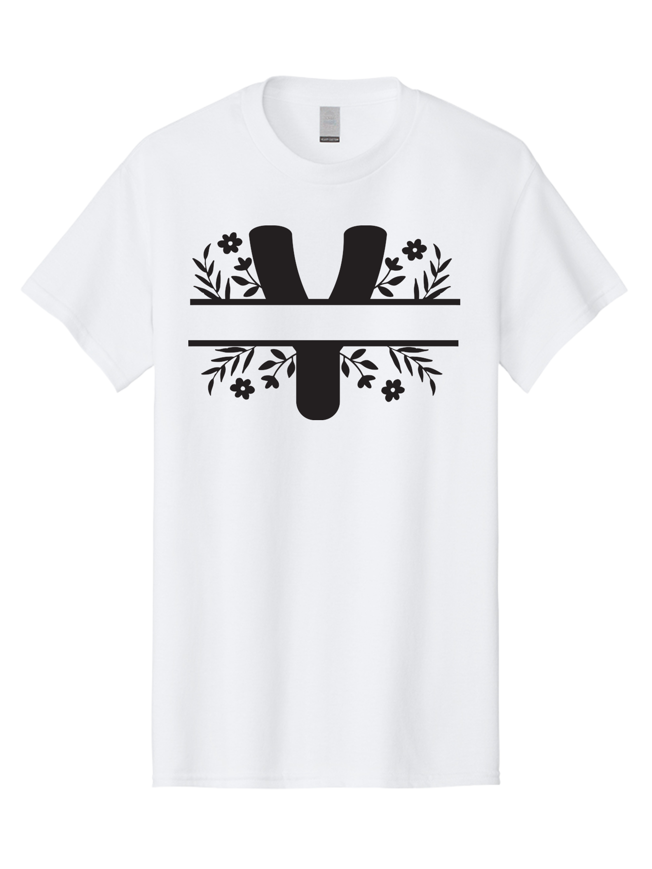 W-2 Men'S Graphic Tee, 100% Cotton, Comfortable Casual Summer Wear, Machine Washable, Stylized W Logo, Black Silhouettes, Floral Elements, Decorative Leaves, Flowers, Bold Typography, Modern Design, Logo Concept Aad282