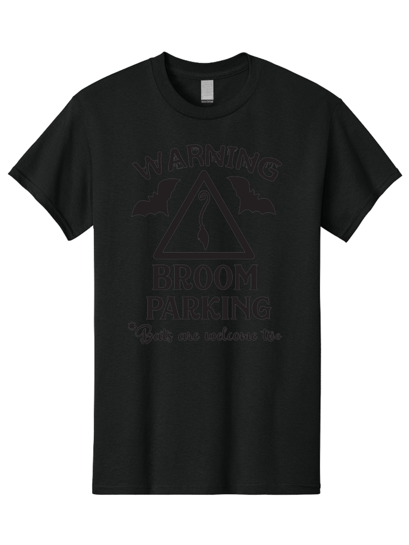 Warning-Broom-Parking Men'S Graphic Tee, 100% Cotton, Comfortable Casual Summer Wear, Machine Washable, Halloween Warning Sign, Broom Parking, Bats Are Welcome, Spooky Decor, Witchy Vibes, Halloween Decorations, Funny Halloween Signs Aad286